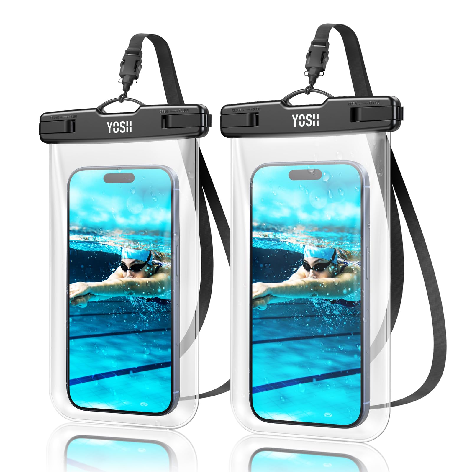Waterproof Phone Pouch for iPhone 16 15 14 Pro Max & Samsung S24 S23 S22 Ultra - IPX8 Submersible Case (2 Pack) - Edge-Less Design for Swimming, Beach & Outdoor Activities