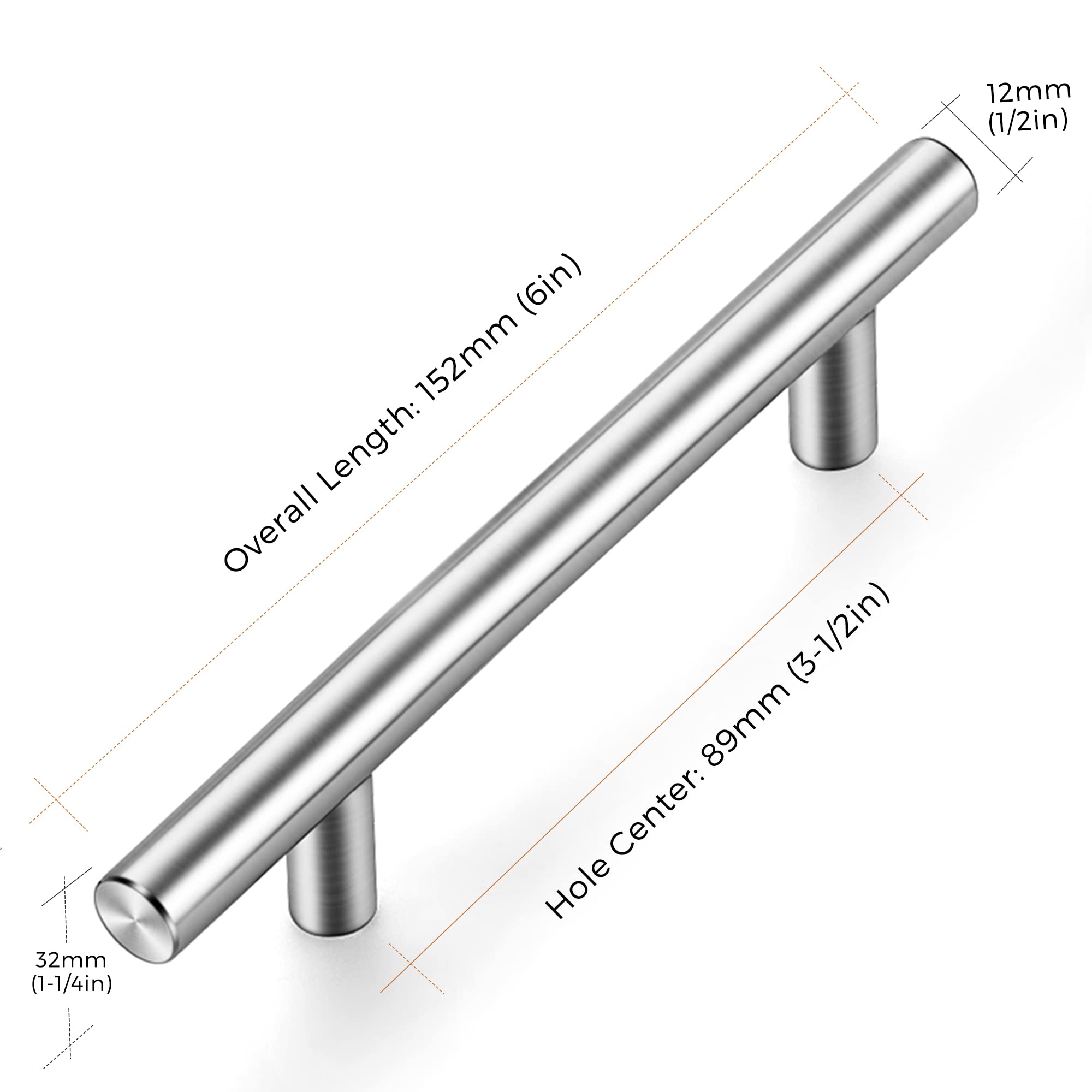 20 Pack Brushed Nickel Cabinet Handles 3.5 Inch - Modern Kitchen Drawer Pulls Hardware for Cabinets & Furniture - Perfect for Home Renovation & DIY Projects