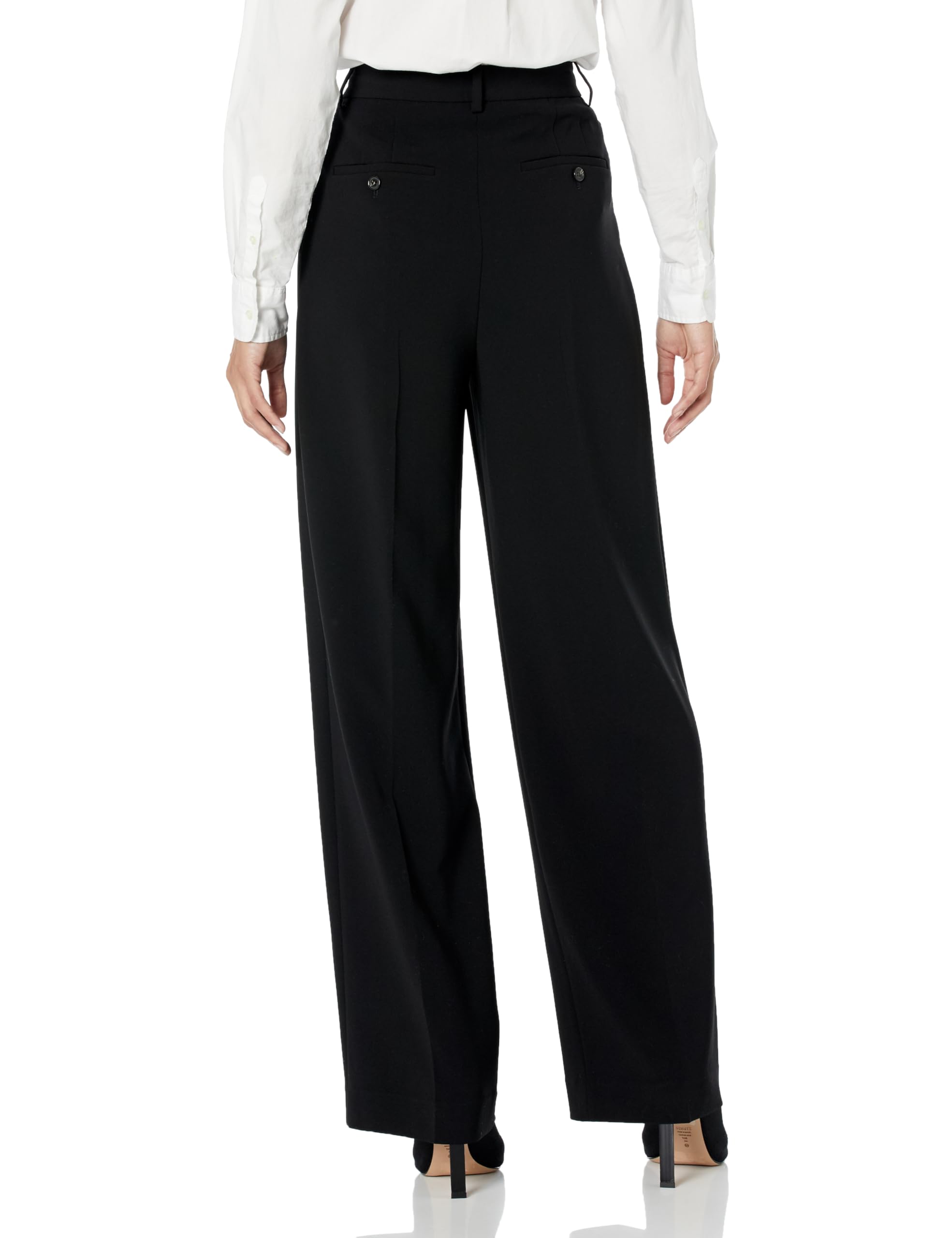 Theory Women's Double-Pleat Dress Pants for Work & Office - Professional Slim Fit Trousers with Comfort Stretch for Business Casual & Formal Wear