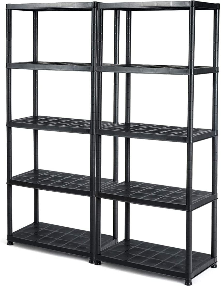 5-Tier Heavy Duty Plastic Storage Shelves - 36