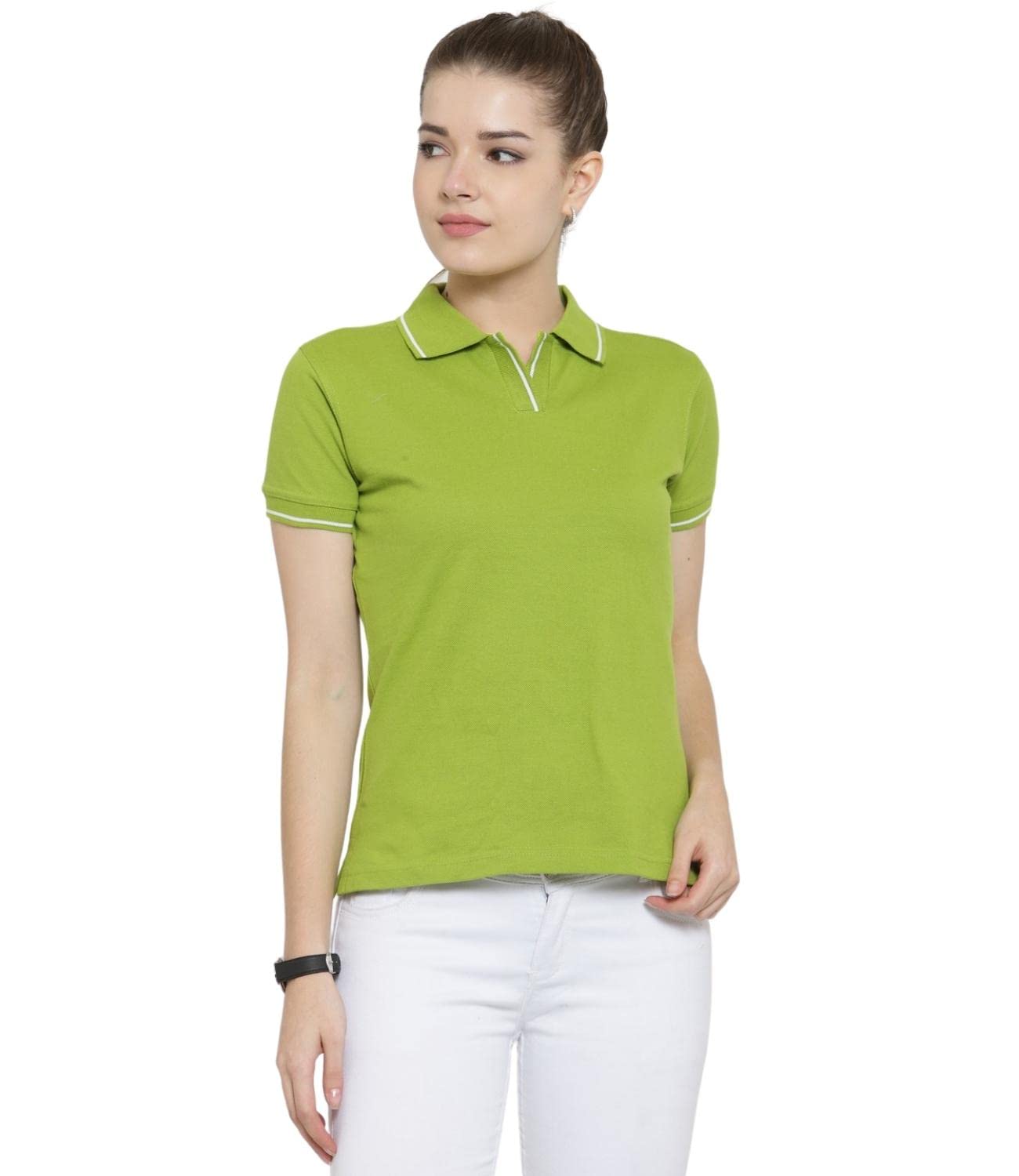 Scott International Women's Regular Fit 100% Pure Organic Cotton Polo T-Shirt | Breathable Casual Top for Work, Golf & Everyday Wear | Womens Polo Shirt with Collar | Half Sleeve Cotton Tee for Women