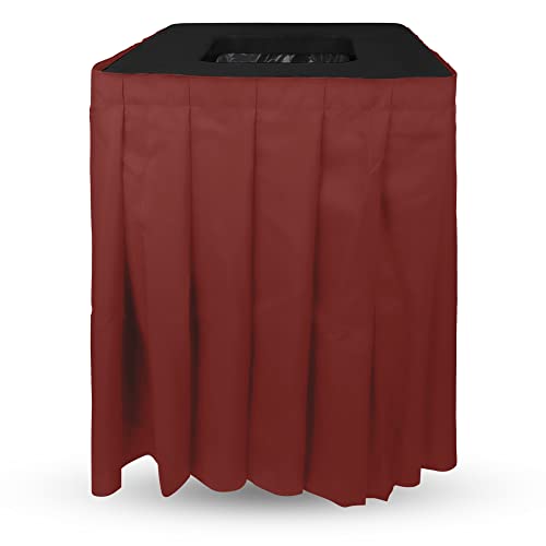 .Square Black Top Maroon Skirt