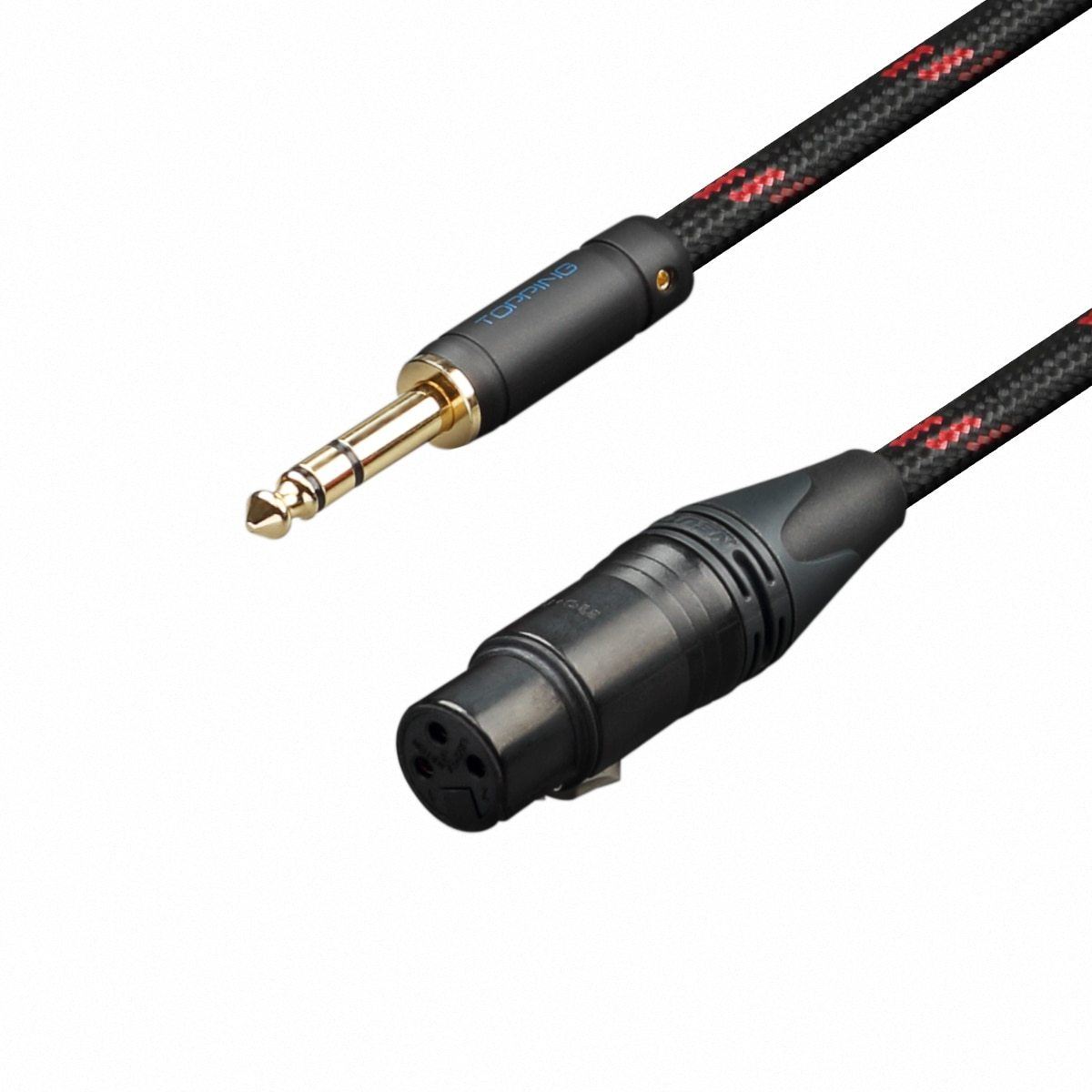 TOPPING TCT3 6.35mm TRS to 3 Pin Female XLR Balanced Audio Cable - High-Quality OCC Copper Wire for Professional Studio Equipment, DJ Mixers, and Live Sound Systems (Pair)