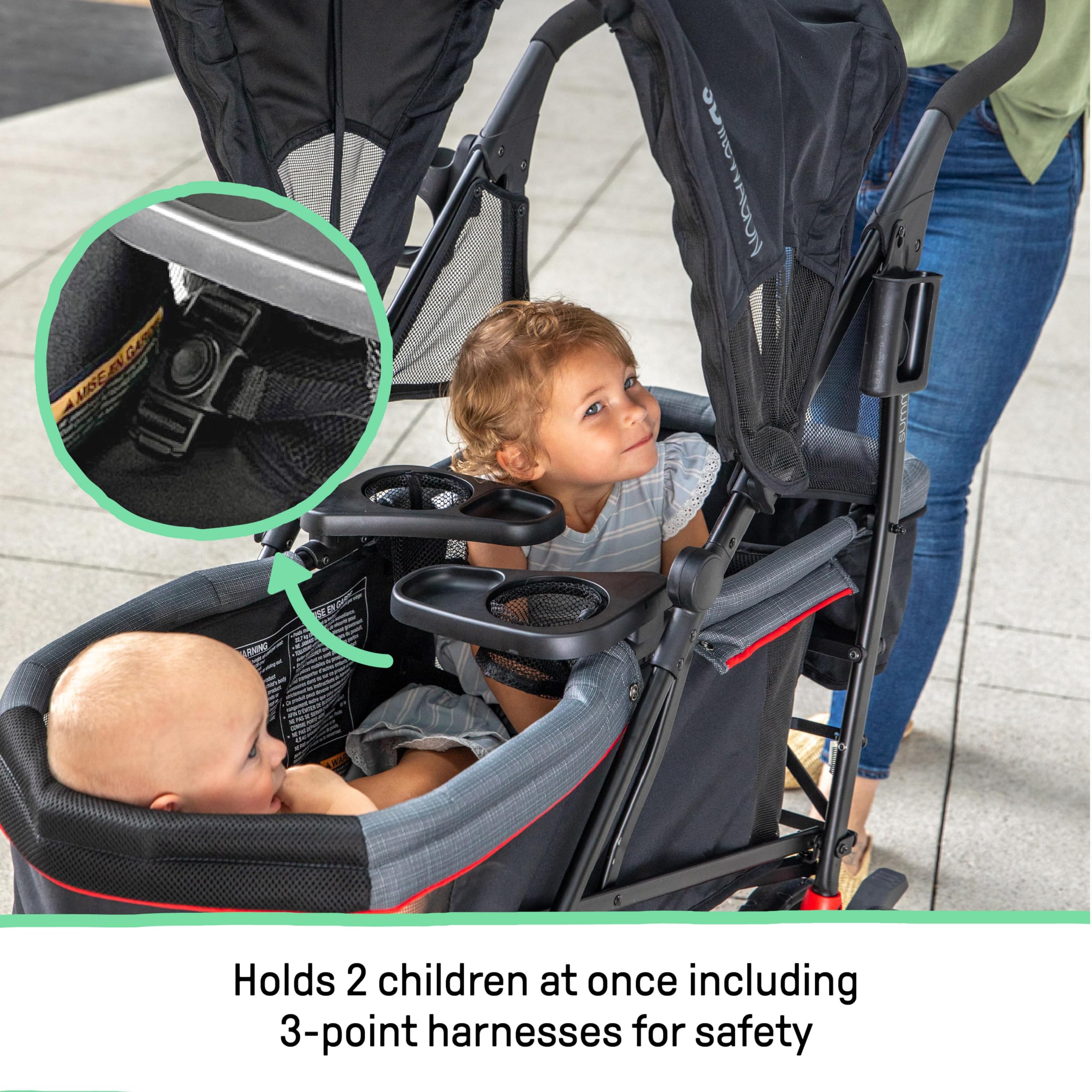 Summer Infant 3Dlite Convenience Stroller Wagon - Lightweight Foldable Travel Stroller for Babies & Toddlers (Red/Black) - Perfect for Park Outings, Beach Trips & Shopping