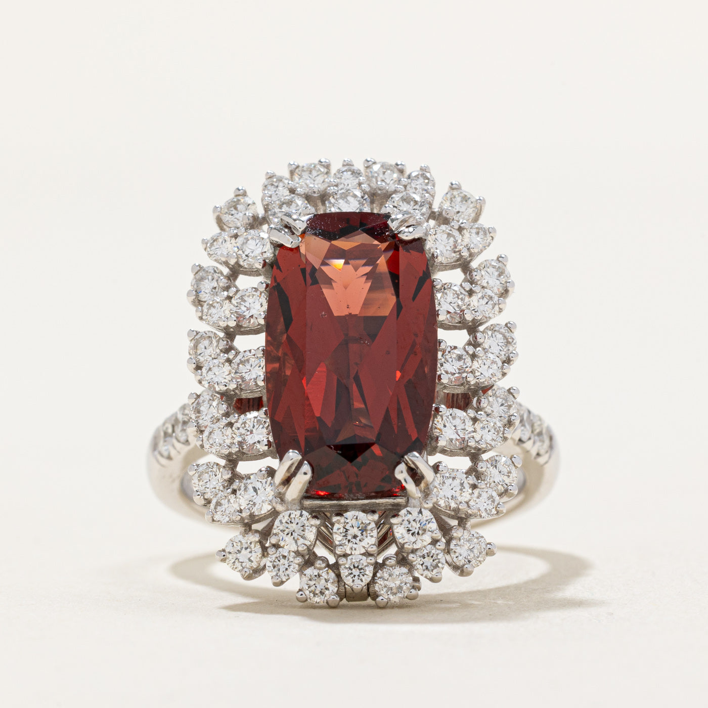 5.33ct Garnet & 1.43ct Diamond Convertible Pendant & Ring - Size 6.5 | Elegant Jewelry for Wedding, Anniversary & Special Occasions