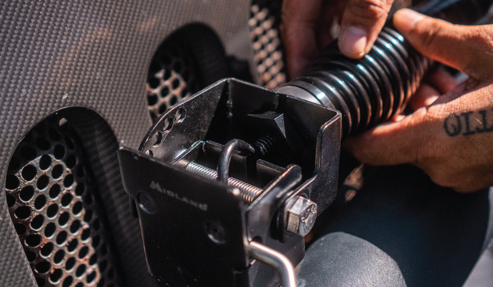 MicroMobile® Bull Bar Folding Antenna Mount MXATMT2 - Heavy Duty Off-Road Antenna Bracket for UTVs & Trucks - Perfect for Rugged Terrain & Outdoor Adventures