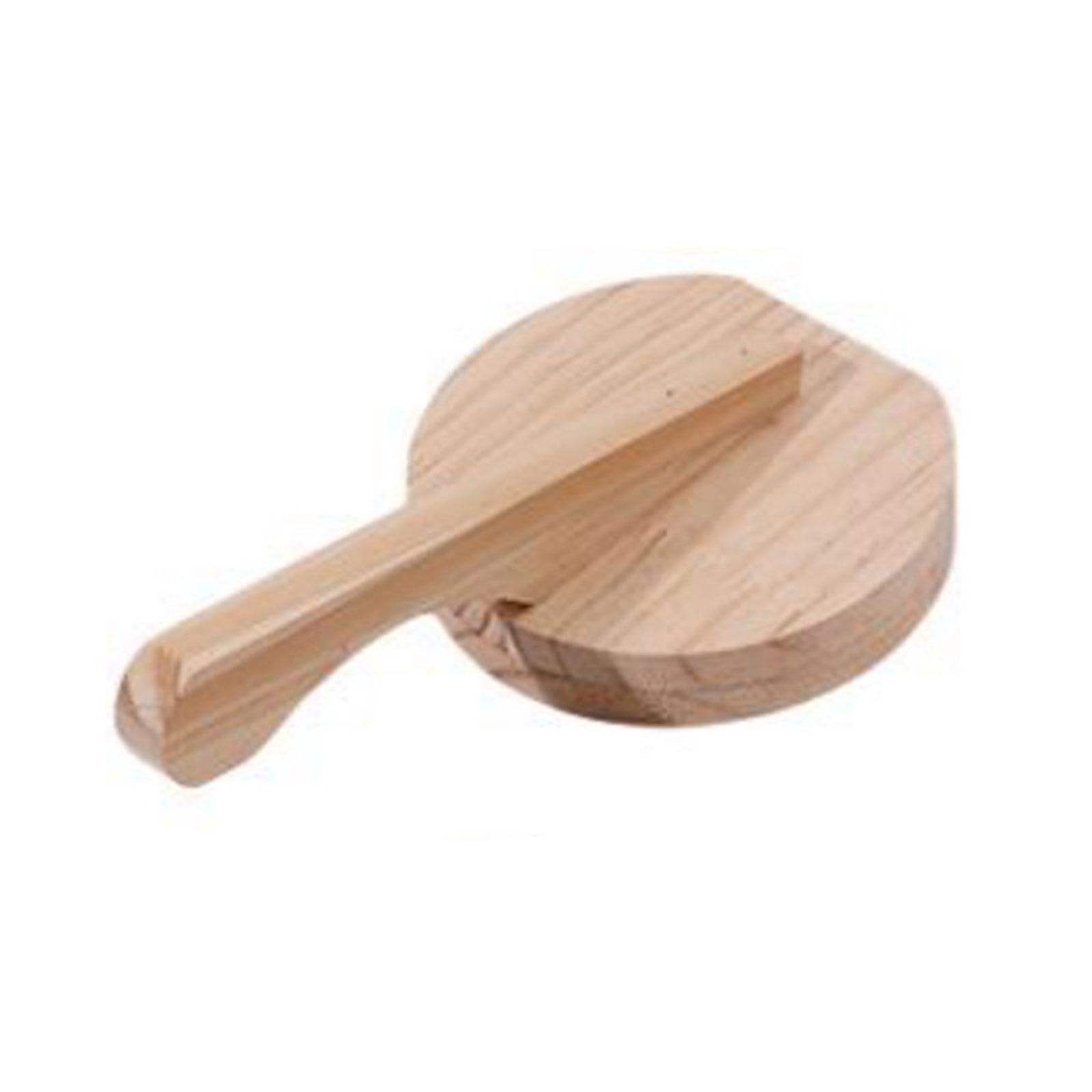 CALANDIS® Wooden Tortilla Press - Handheld Manual Dough Press for Homemade Tortillas, Flatbreads, Pizza & Popiah | Perfect for Mexican, Italian & Asian Cuisine | Natural Wood Tortilla Maker for Authentic Cooking Experience