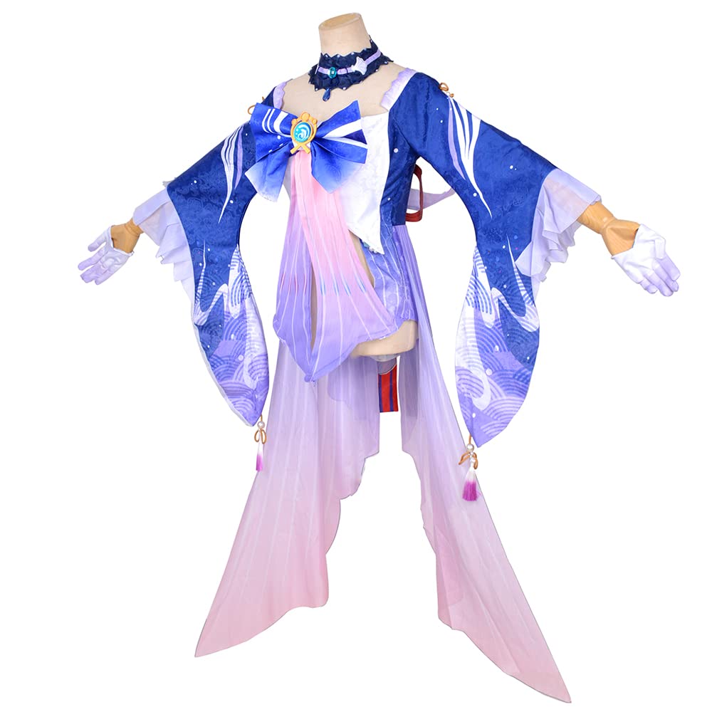 Hu Tao Klee Ganyu Kokomi Anime Cosplay Costume Set for Women - Full Outfit with Accessories | Halloween Party, Comic Con & Game Convention Cosplay