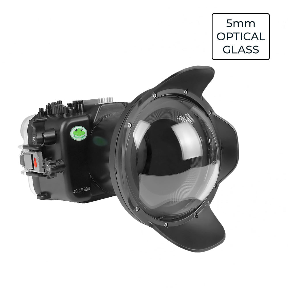 Seafrogs 40M/130FT Underwater Camera Housing Case with 6 Optical Glass Dome Port V2 for Sony FX30 FE16-35mm F2.8 GM Lens - Includes Zoom Gear | Perfect for Scuba Diving, Snorkeling & Underwater Photography
