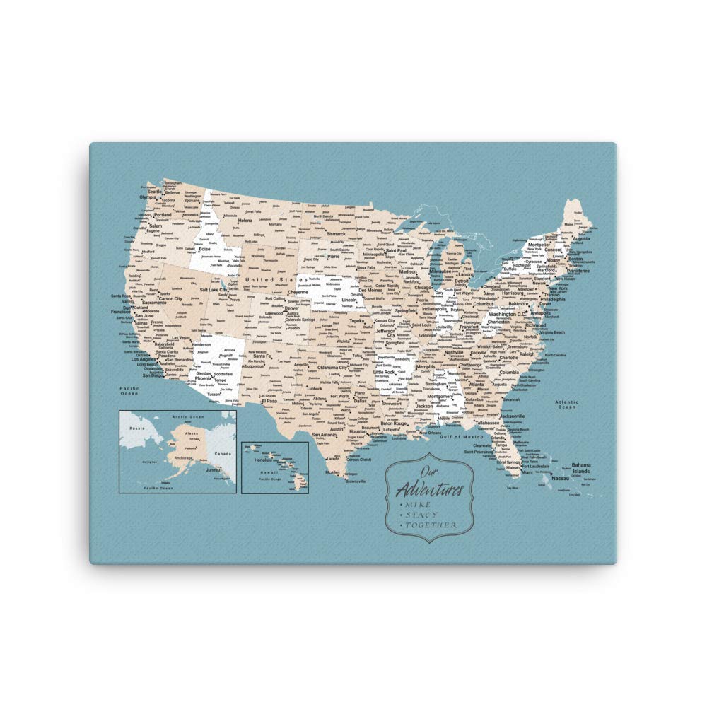 United States Push Pin Map - Custom Travel Tracker & US Travel Pin Board | Perfect for RV Gifts, Home Décor & Adventure Planning