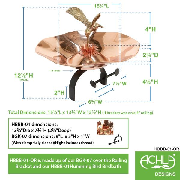 Hummingbird Bird Bath for Outdoors - Durable & Elegant Garden Decoration to Attract Hummingbirds | Perfect for Backyard, Patio, and Garden Decor