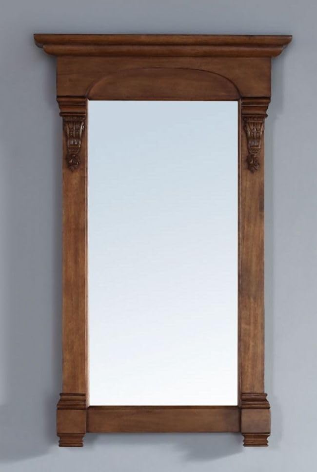 James Martin Furniture 26 Inch Black Rub Finish Wall Mirror 497924 - Perfect for Bedroom, Bathroom & Entryway Decor