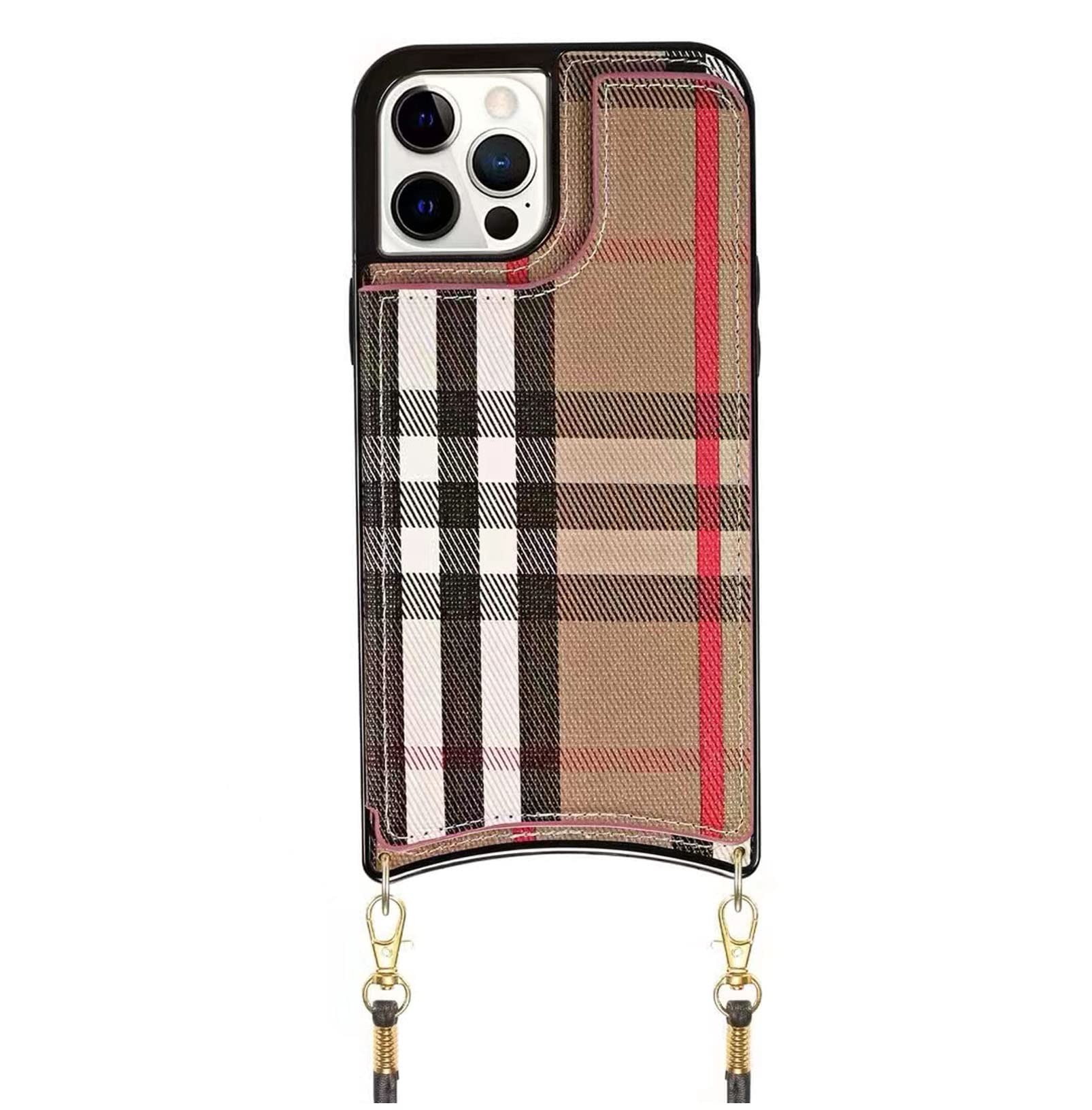 Premium Magnetic iPhone 11 Pro Max Case with Card Slot & Wallet - Soft Leather Crossbody Strap, Luxury Monogram Pattern (6.5