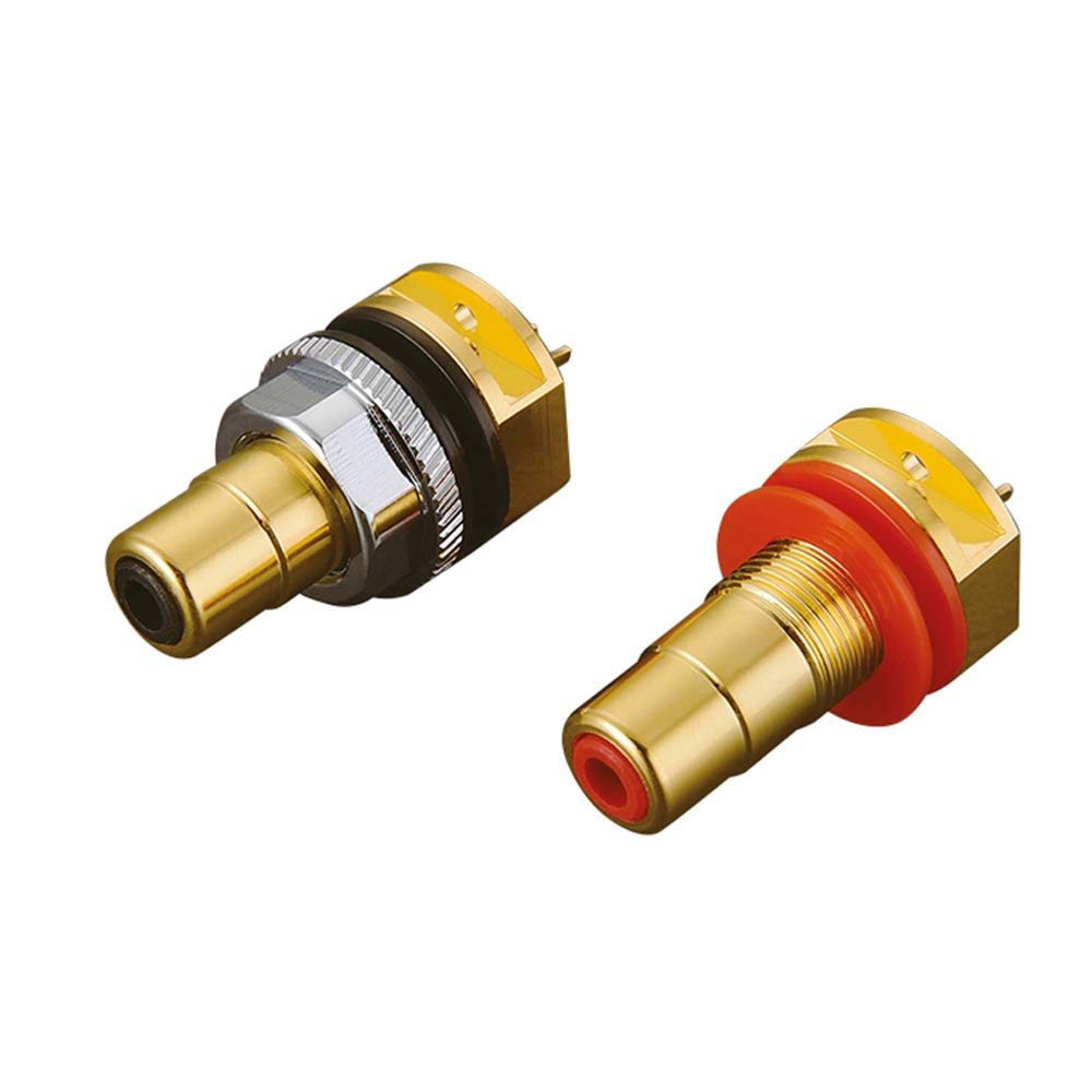 Viborg 4X RCA Plug Socket RC101G - Gold-Plated Pure Copper RCA Female Connector Panel Mount for Amplifier & Audio Equipment - Perfect for Home Theater Systems, Car Audio Installations, and Professional Studio Setups
