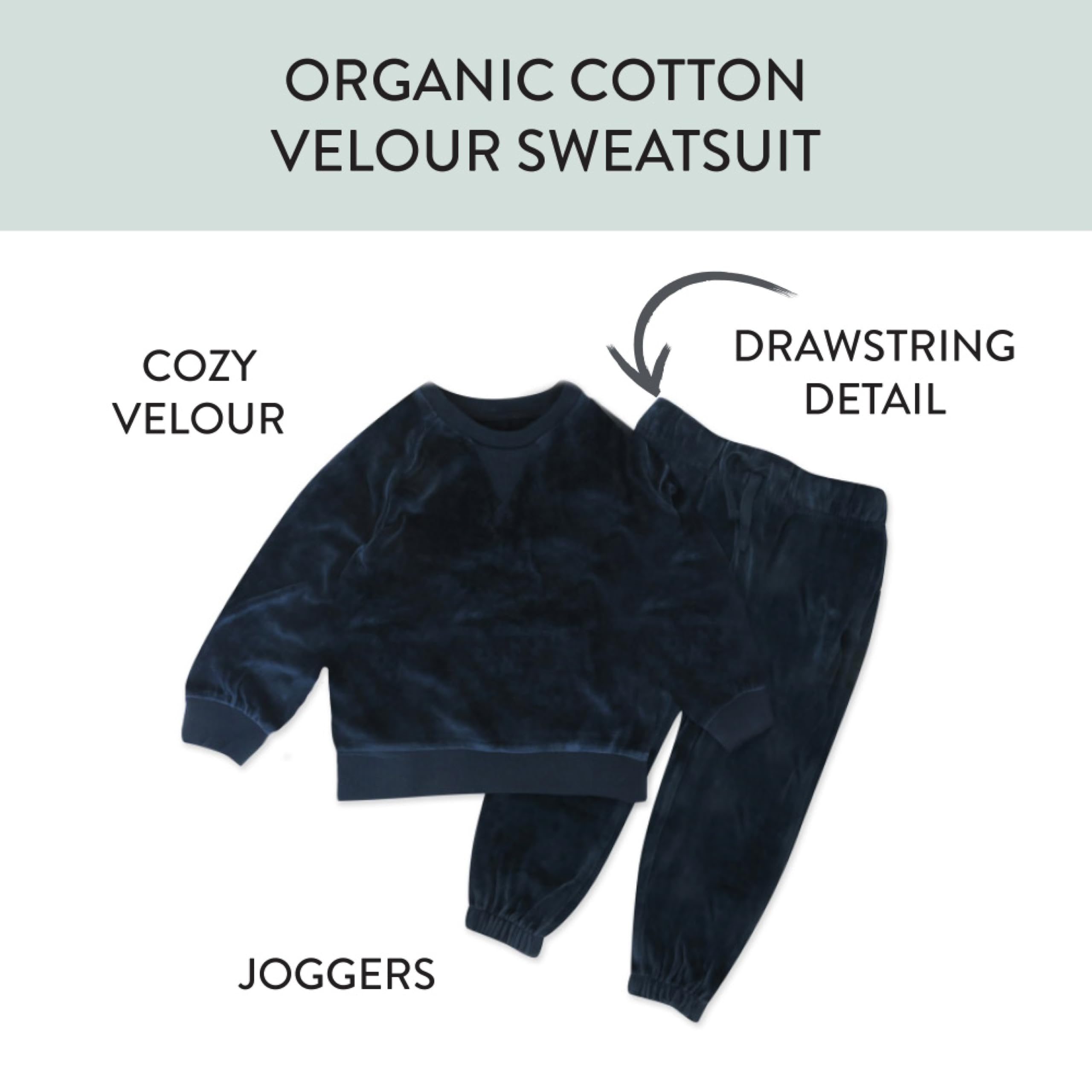 HONESTBABY Soft Velour Hoodie & Zip-Up Sweatshirt with Jogger Pants Set for Baby - Cozy Winter Outfit, Casual Wear & Photo Shoots