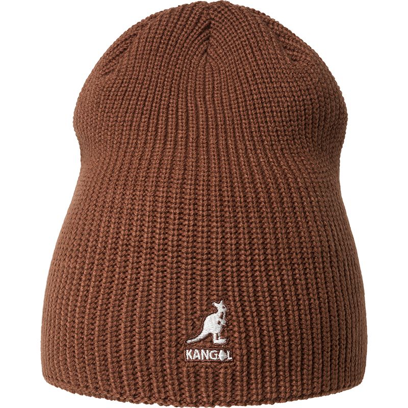 Kangol Cardinal 2-Way Beanie Hat for Men & Women - Warm Winter Knit Cap in Mahogany Color | Outdoor Activities, Skiing, Snowboarding