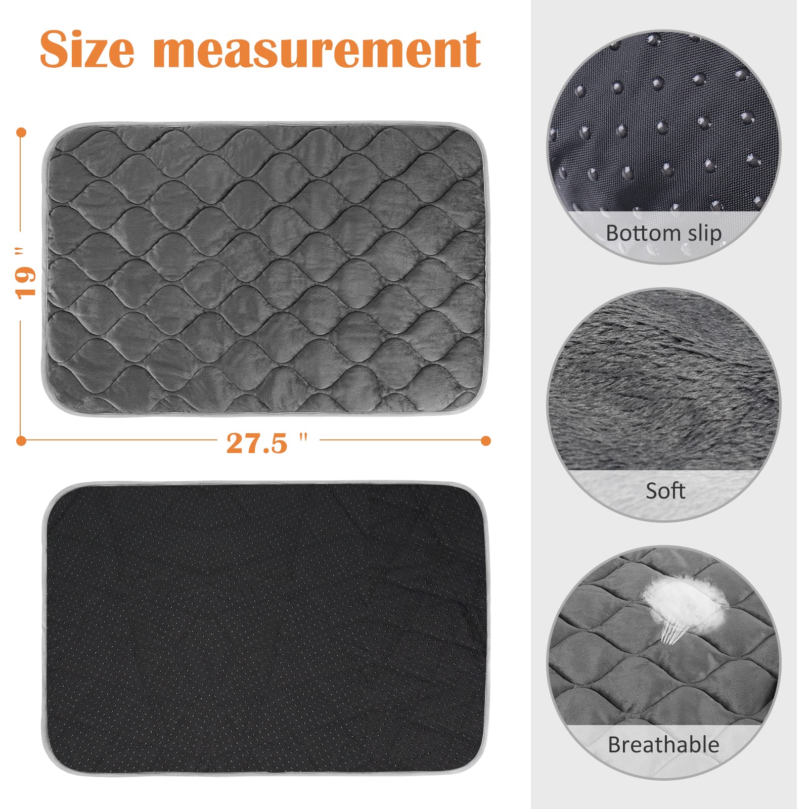 ULIGOTA Self-Warming Cat Bed & Heating Mat for Dogs - Thermal Pet Bed with Soft Crate Pad - Perfect for Winter Warmth & Cozy Pet Napping