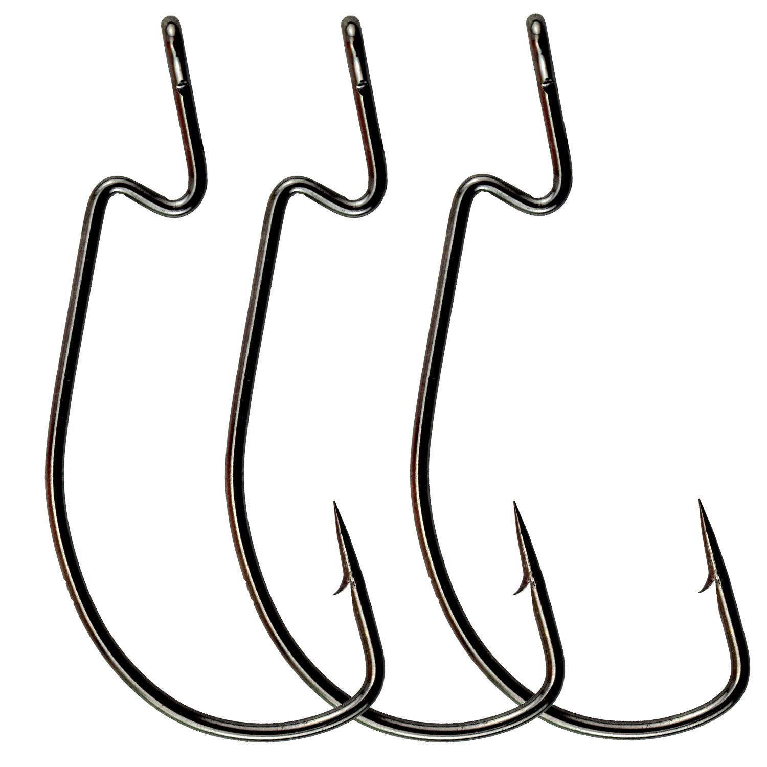 30pcs Wide Gap Jig Fishing Hooks Set - Offset Worm Hooks for Bass, Trout & Walleye - Perfect for Freshwater & Saltwater Fishing, Kayak Fishing & Ice Fishing