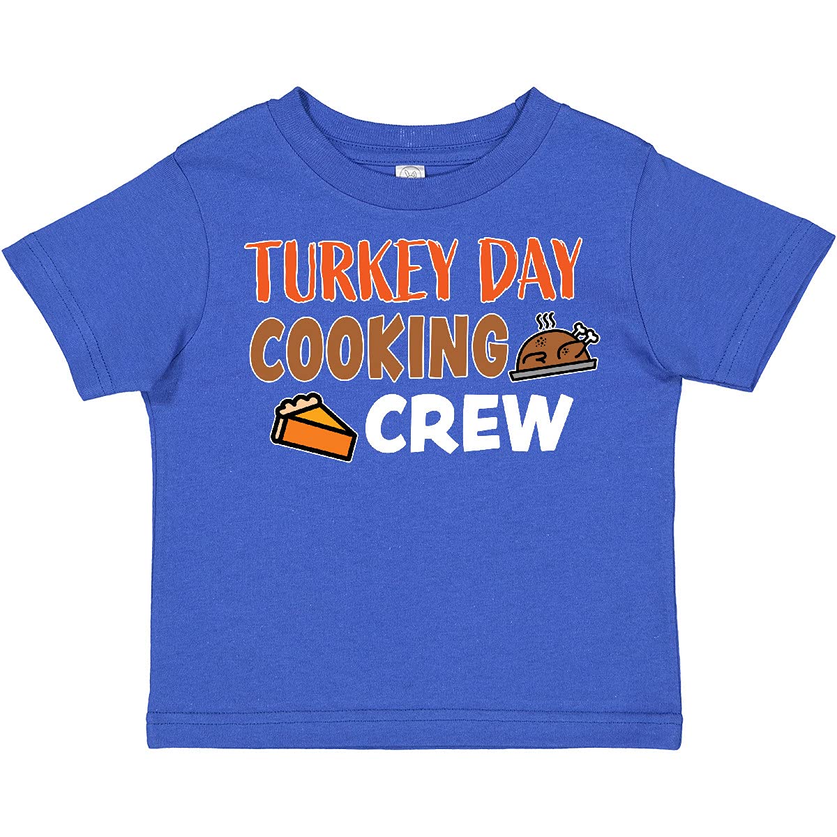 Inktastic Thanksgiving Turkey Day Cooking Crew with Turkey and Toddler T-Shirt - Funny Family Matching Outfits for Holiday Gatherings & Festive Cooking Activities