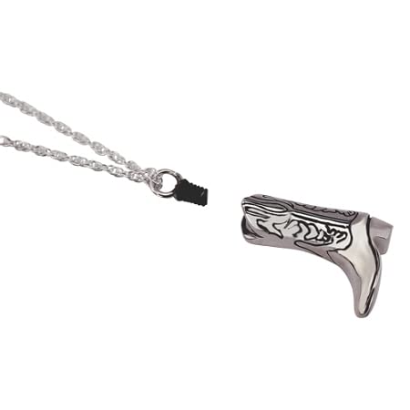 Sterling Silver Cremation Jewelry - Boot Pendant & Necklace for Ashes | Memorial Keepsake for Loved Ones | Perfect for Remembrance, Grieving & Honoring Memories