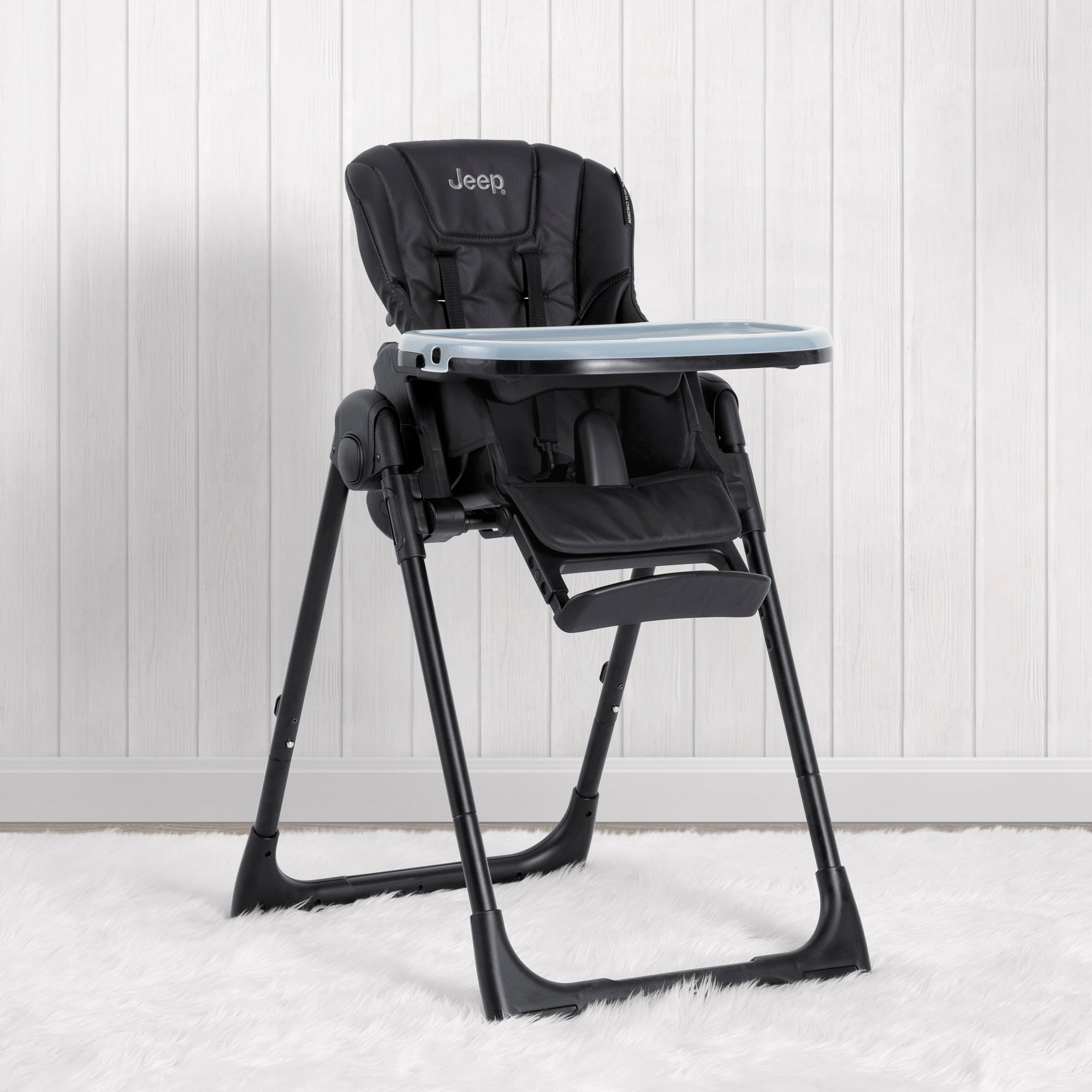 Jeep Classic Black Convertible 2 in 1 High Chair for Babies & Toddlers - Adjustable Height, Recline & Footrest - Perfect for Dining, Feeding & Playtime at Home or Restaurant
