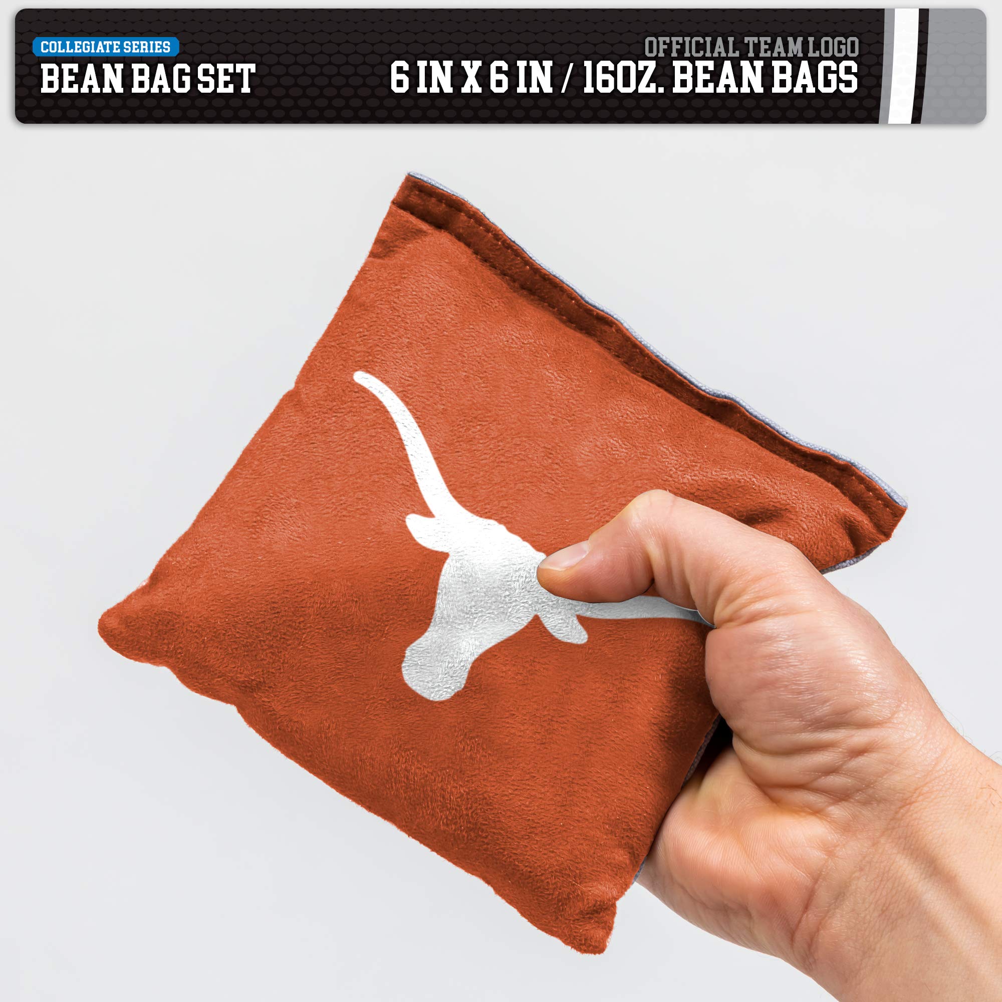 Wild Sports NCAA College Dual Sided Cornhole Bean Bags - Premium 8 Count Toss Bags Set for Outdoor Games, Tailgating, Backyard Parties & Picnics - Perfect for Cornhole Tournaments, College Events & Family Gatherings