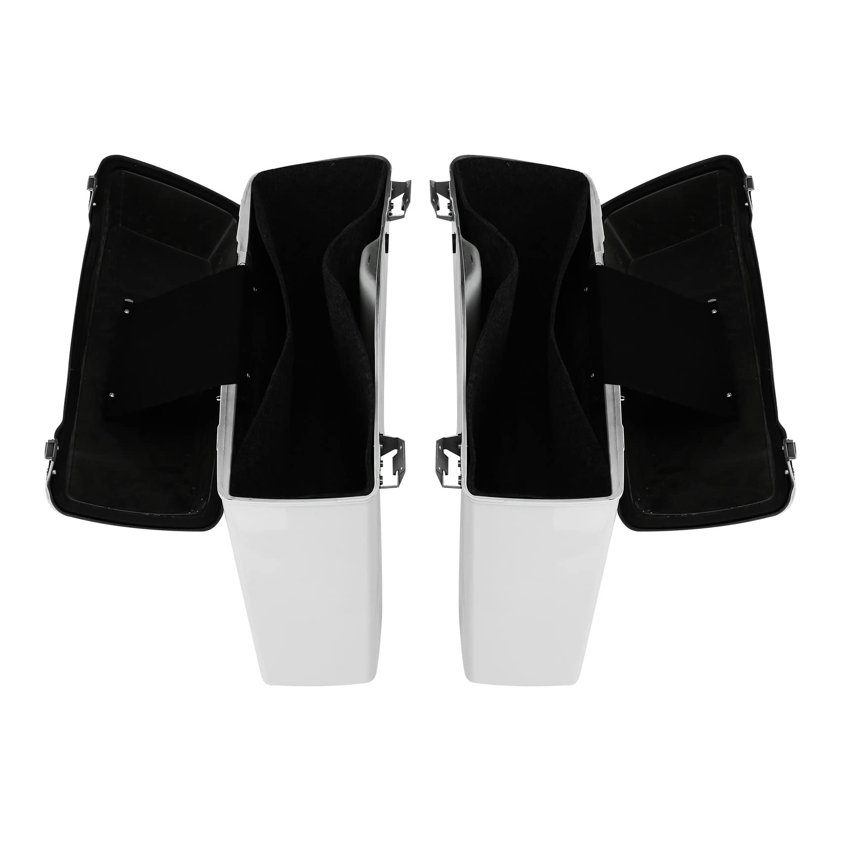 XFMT White Hard Motorcycle Saddlebags & Trunk for Harley Touring Models (Road King, Street Glide, Road Glide, Electra Glide Ultra Classic 1994-2013) - Durable Waterproof Storage for Long Rides & Road Trips