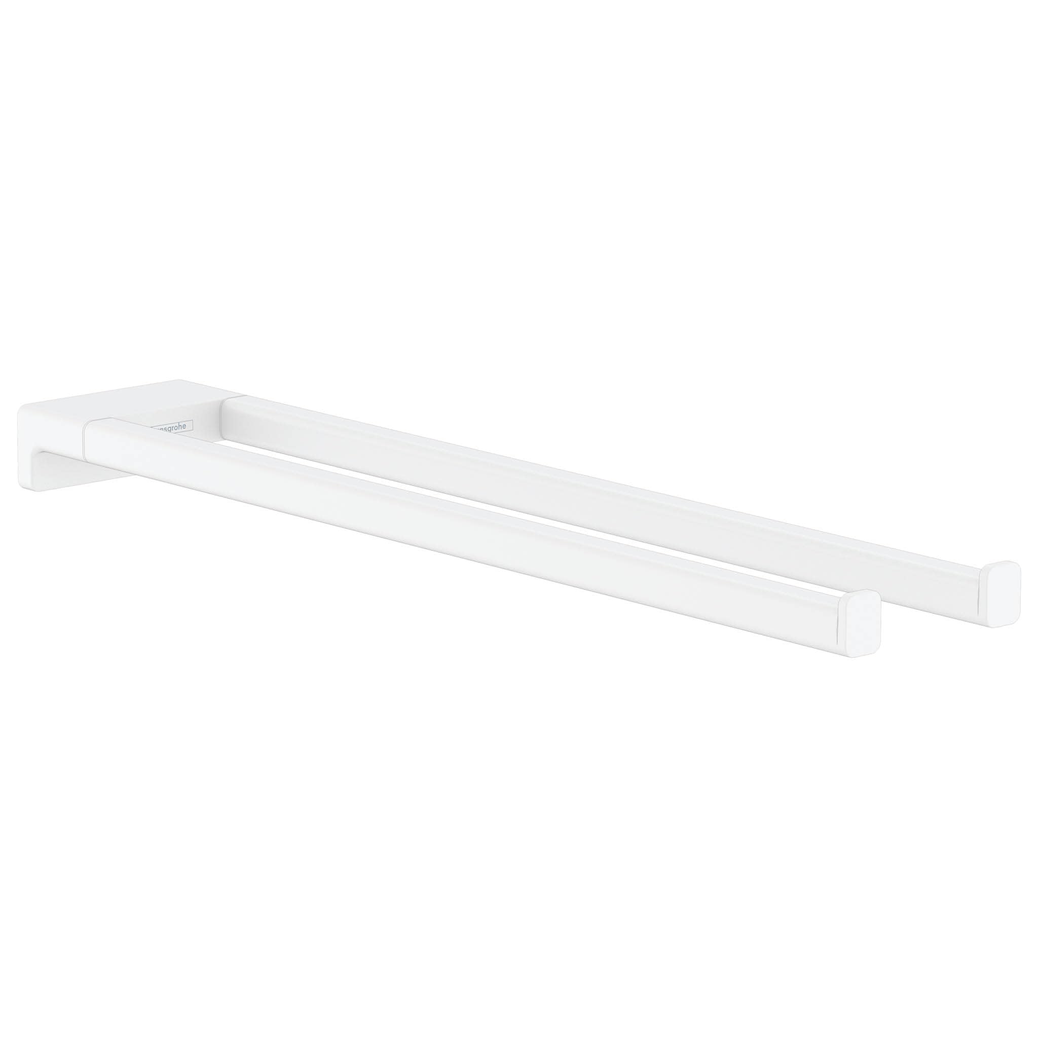 Hansgrohe Matte White Twin-Handle 3-Inch Towel Holder 41770700 - Perfect for Bathroom, Kitchen, and Spa Decor
