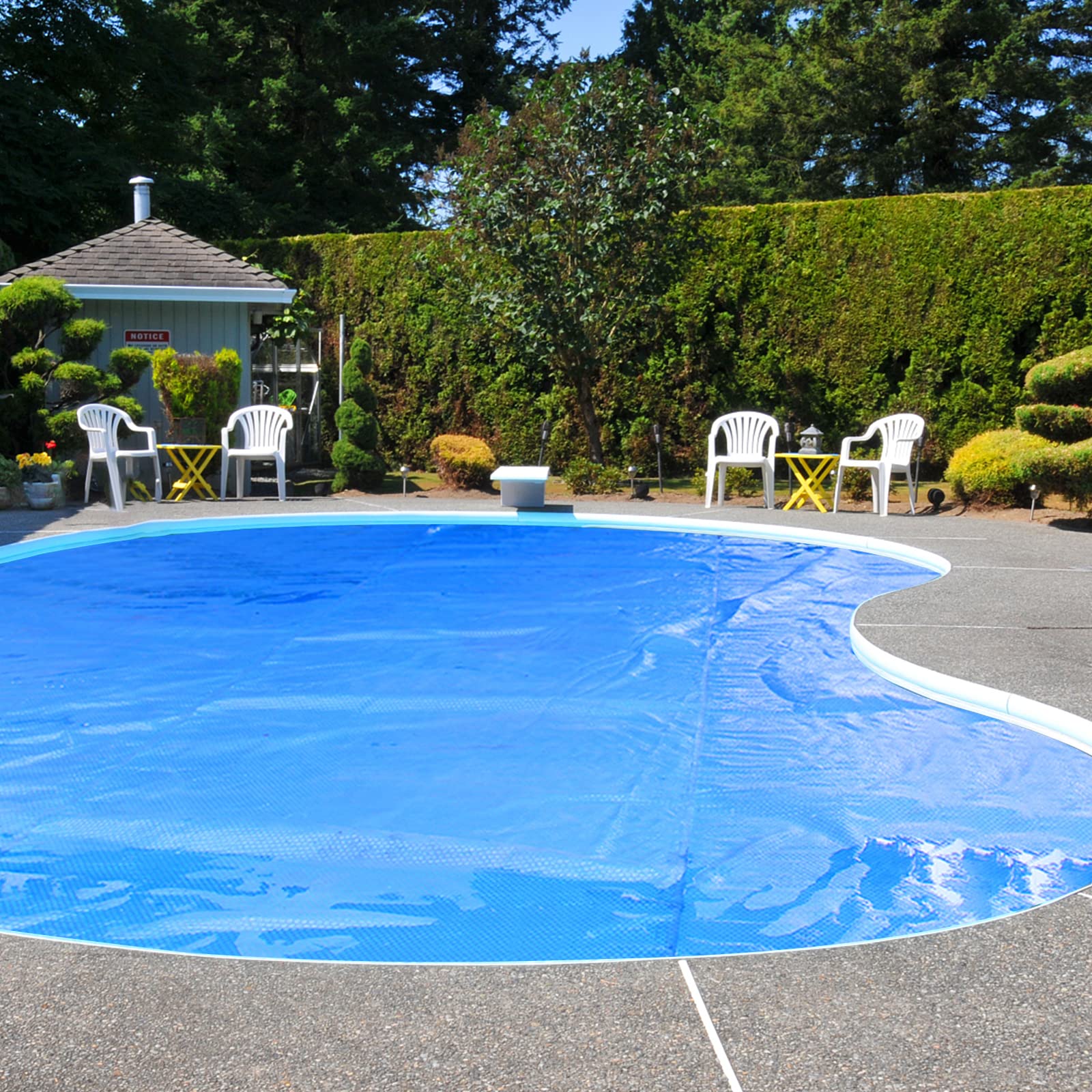 Goplus 20 x 40 FT Solar Pool Cover with Carrying Bag - Blue Bubble Thermal Blanket for In-Ground & Above-Ground Swimming Pools & Hot Tubs | UV Protection, Heat Retention, Energy Saving | Perfect for Backyard, Residential & Commercial Use