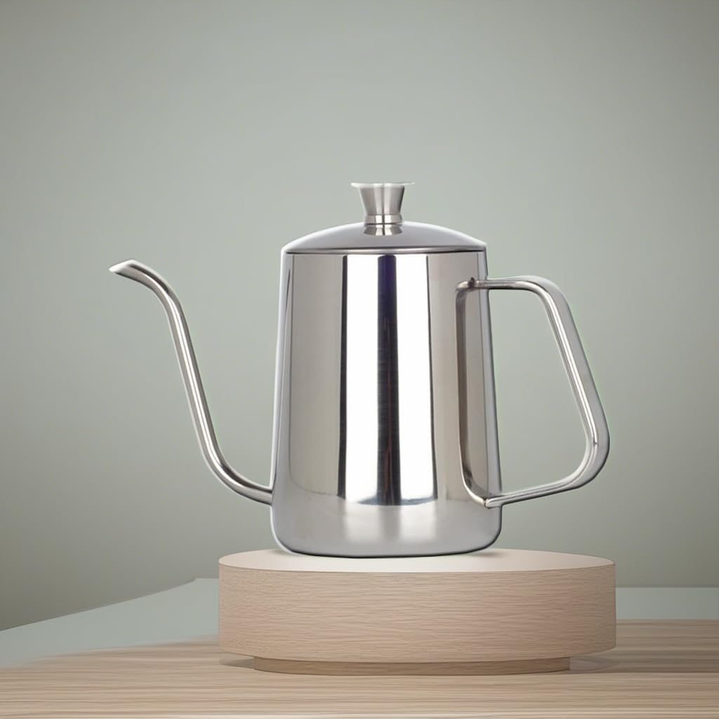 600ML Stainless Steel Gooseneck Kettle with Thin Spout - Premium Coffee Pour Over Kettle for Precision Brewing, Drip Coffee, Tea & Pour Over Coffee Maker - Perfect for Home Baristas & Coffee Enthusiasts