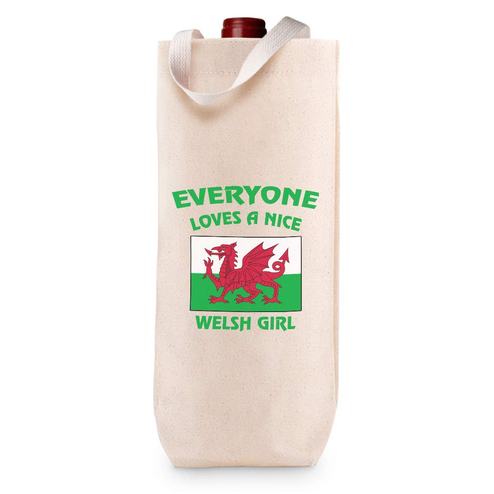 Custom Cotton Wine Gift Bag - Natural Canvas Tote for Housewarming & Parties - Perfect Welsh Girl Gift & Country Home Decor Accessories - Ideal for Celebrations, Gifting & Wine Lovers