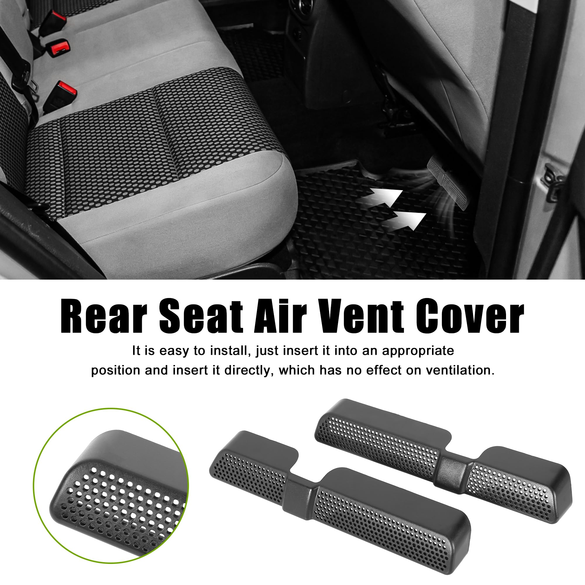 X AUTOHAUX Pair of Black Rear Seat Air Vent Covers for 2018-2019 Volkswagen Tiguan - Perfect for Interior Protection & Enhanced Airflow