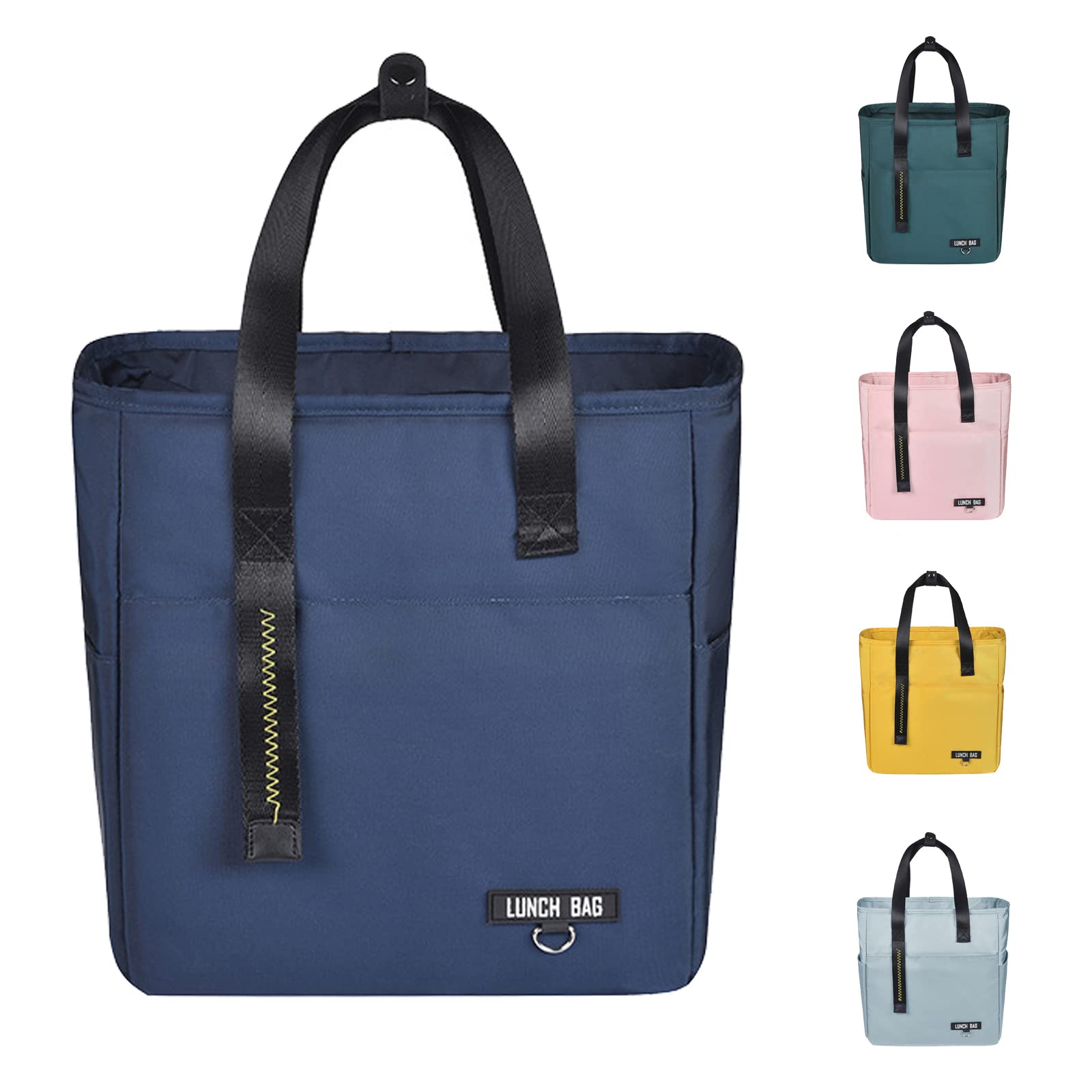 Insulated Lunch Bags for Women - Leakproof Meal Prep Lunch Tote with Aluminum Foil Lining, Thermal Lunch Box for School, Office & Picnics (Navy Blue, Large Size) - Perfect for Work, College & Outdoor Activities
