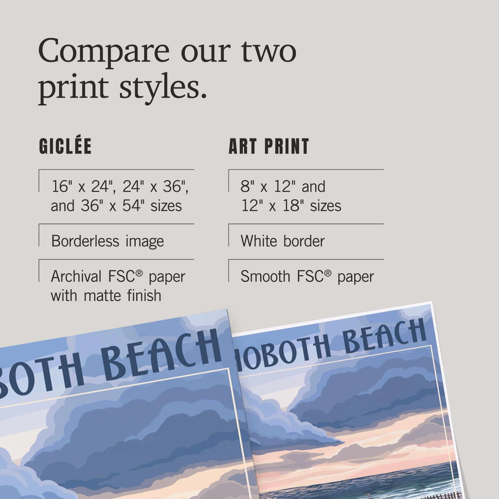 Lantern Press 16x24 Inch Giclee Print - Rehoboth Beach Delaware Coastal Artwork, Beach Boardwalk Wall Decor for Living Room & Office