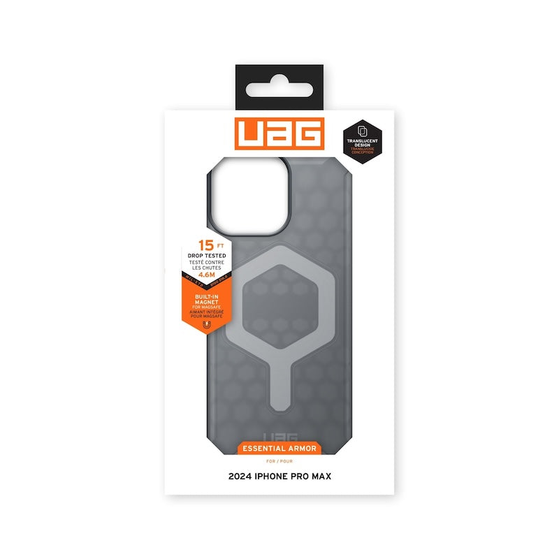 UAG Essential Armor Case for iPhone 16 Pro Max - Military-Grade Drop Protection, Scratch Resistant Cover (Gray) | Perfect for Outdoor Adventures, Work & Daily Use