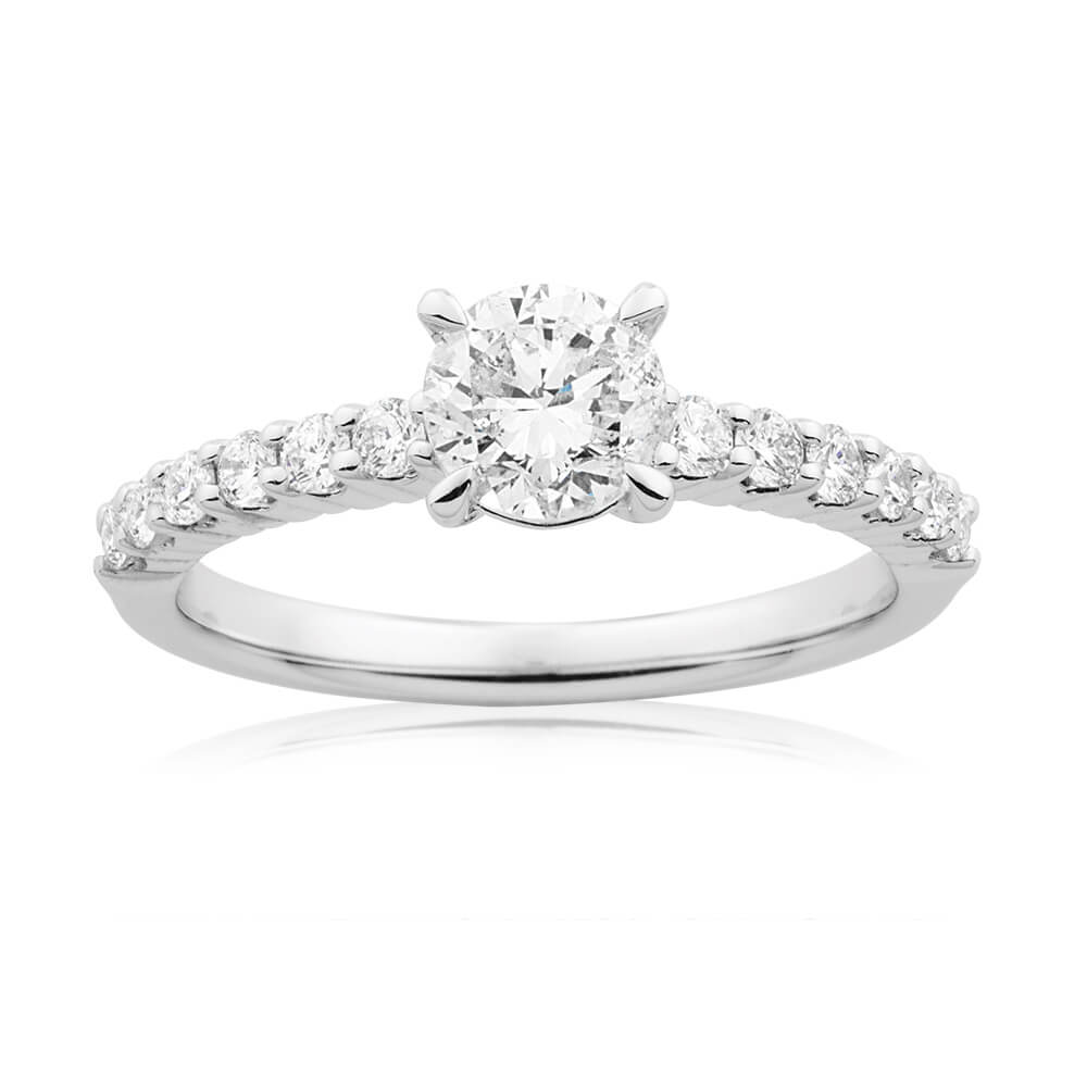 18K White Gold Diamond Ring - 1 Carat Brilliant Cut Solitaire Engagement Ring for Women, Perfect for Proposals, Anniversaries & Special Occasions