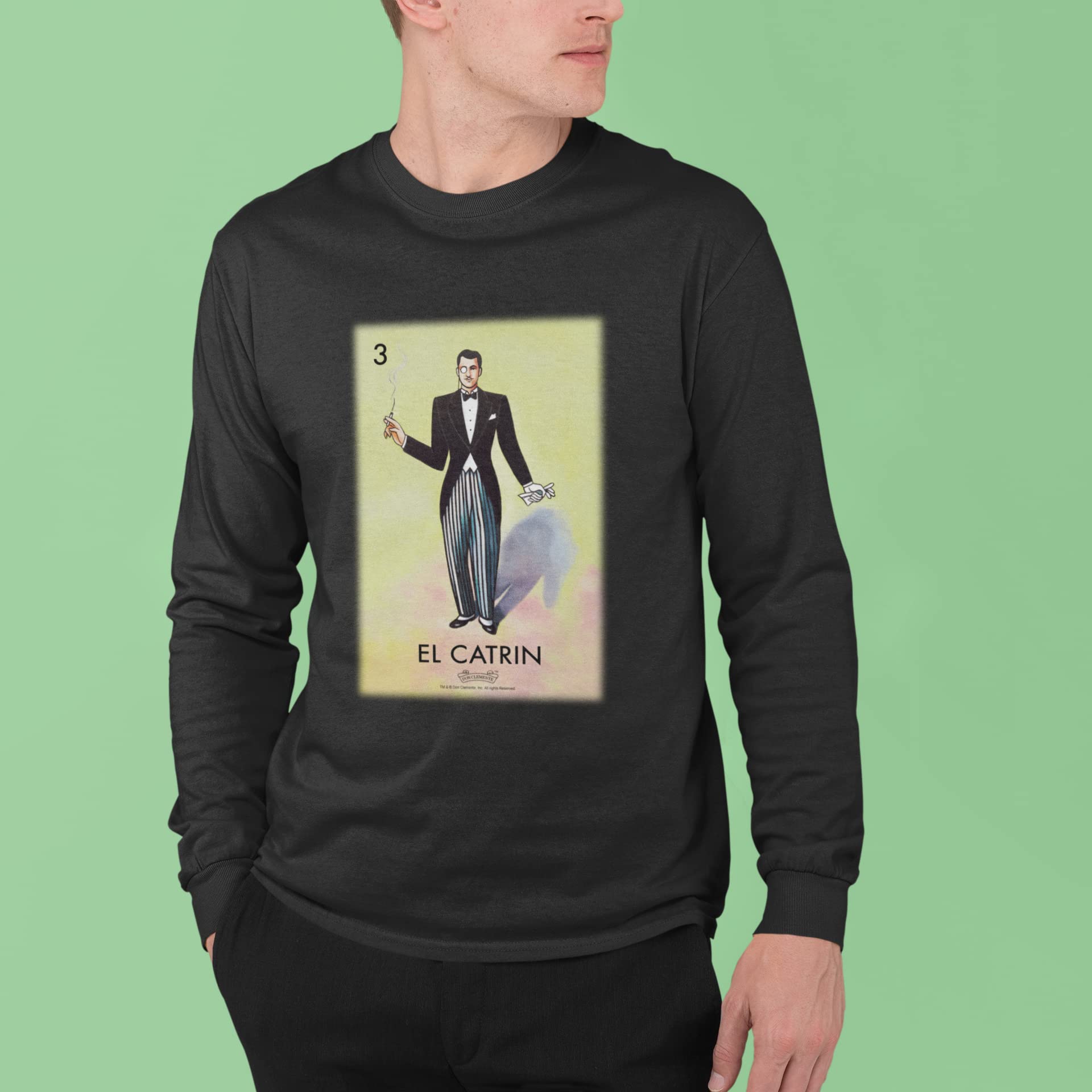 Pop Threads El Catrin Dandy Loteria Card Mexican Graphic T-Shirt for Men - Vintage Latino Style Cotton Tee for Casual Wear, Parties & Hispanic Heritage Celebrations