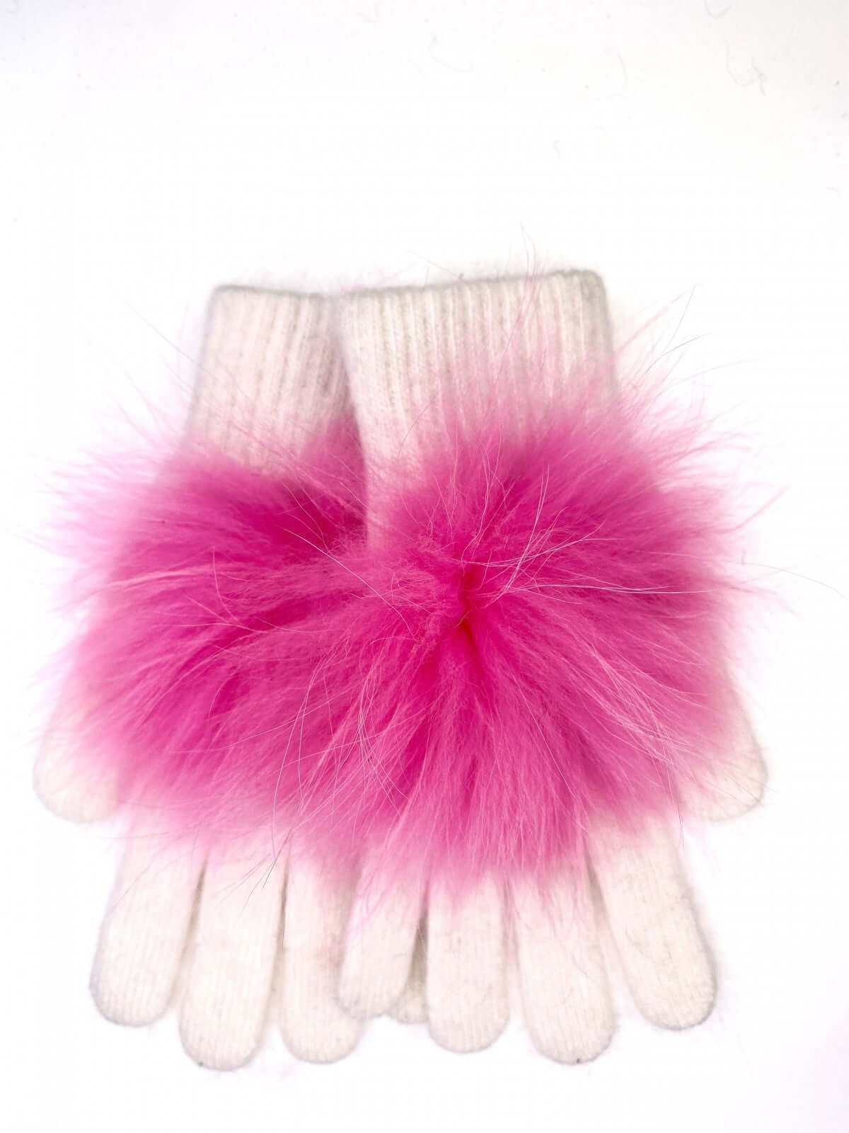 Soft Angora Wool Gloves with Puff Pom - Warm Winter Accessories for Women & Men - Perfect for Snowboarding, Skiing, and Cold Weather Activities
