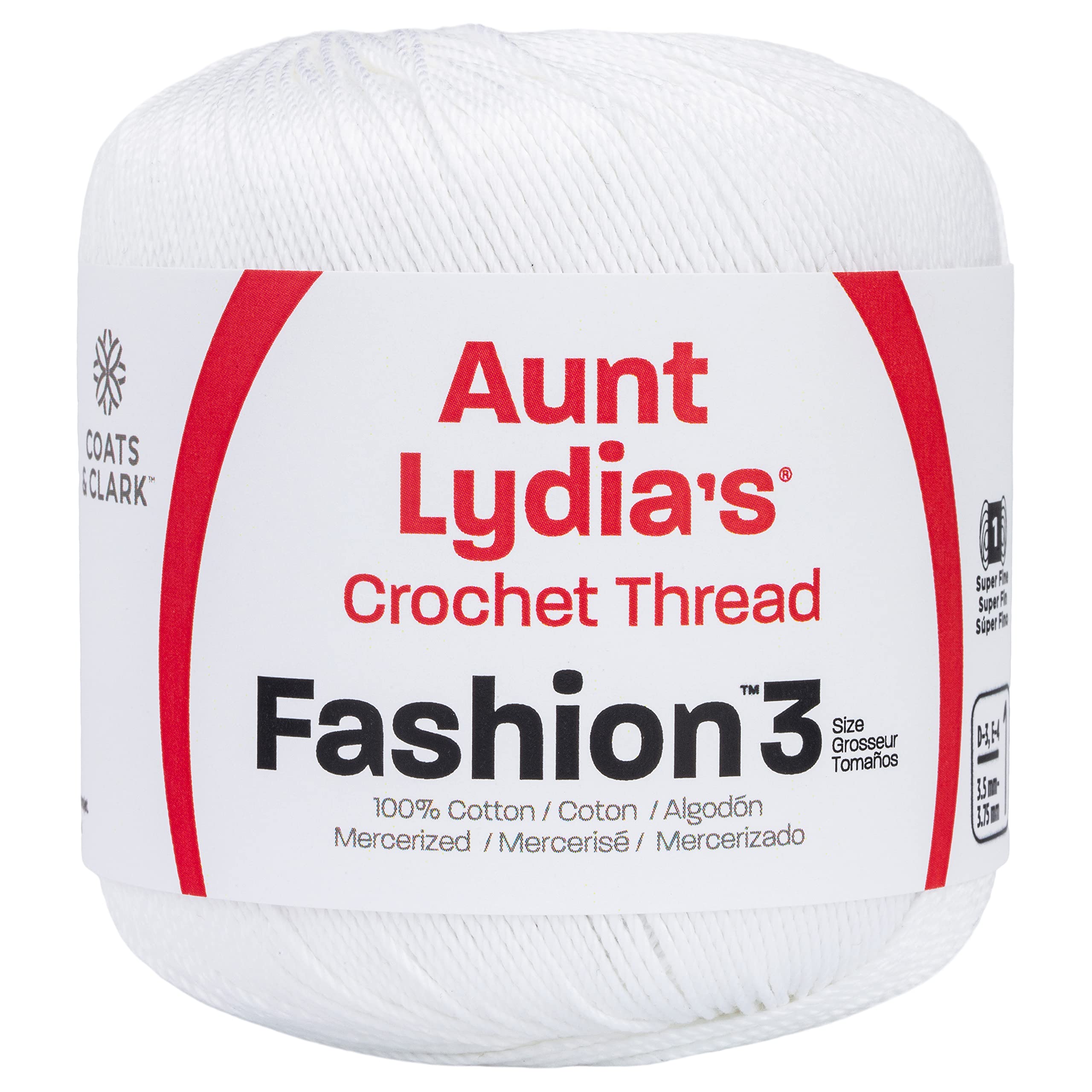 Red Heart Fashion Crochet Thread - Premium White Yarn for Knitting, Crocheting & DIY Crafts | Perfect for Scarves, Blankets & Home Decor Projects