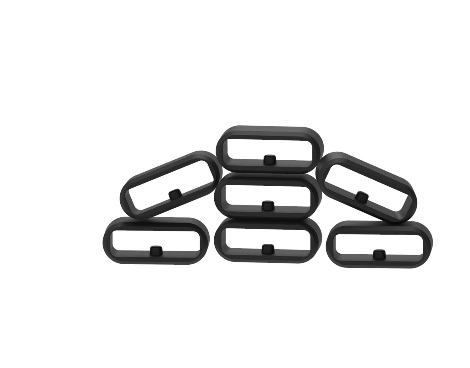 FitTurn 11-Pack Black Silicone Band Fastener Rings - Secure Replacement Band Keepers for Amazfit T-Rex Watches | Durable Watch Accessories for Sports, Fitness & Outdoor Activities