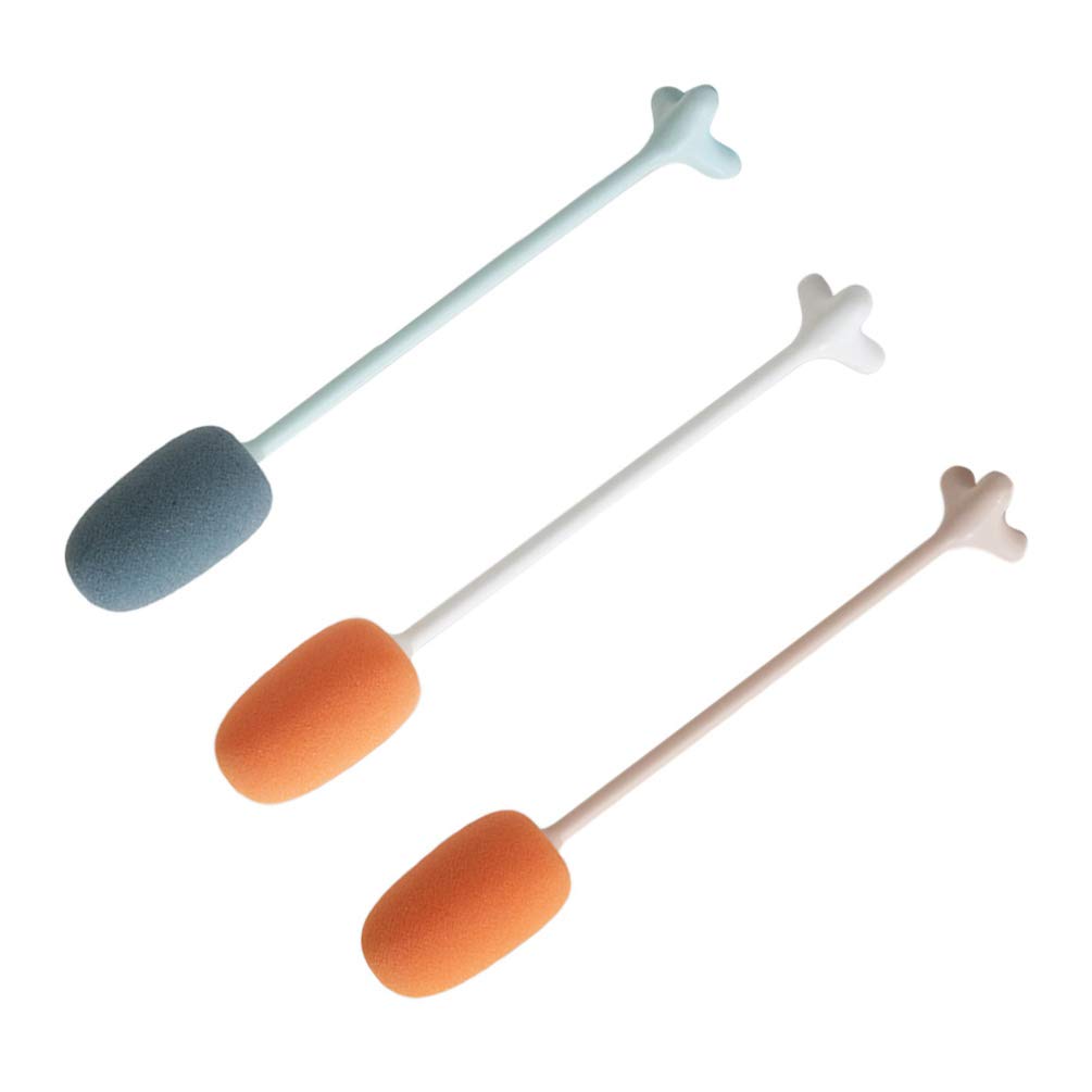 3-Pack Long Handle Cleaning Brushes for Cups, Glasses & Bottles - Durable Plastic Dishwashing Sponge Brushes for Kitchen, Home & Office Use