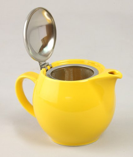 ZEROJAPAN ZG-001 YP 3-Person Teapot & 2 Wide Tea Cups Set - Yellow Pepper Color, Japanese Style Ceramic Tea Gift Set for Home, Office & Tea Ceremonies