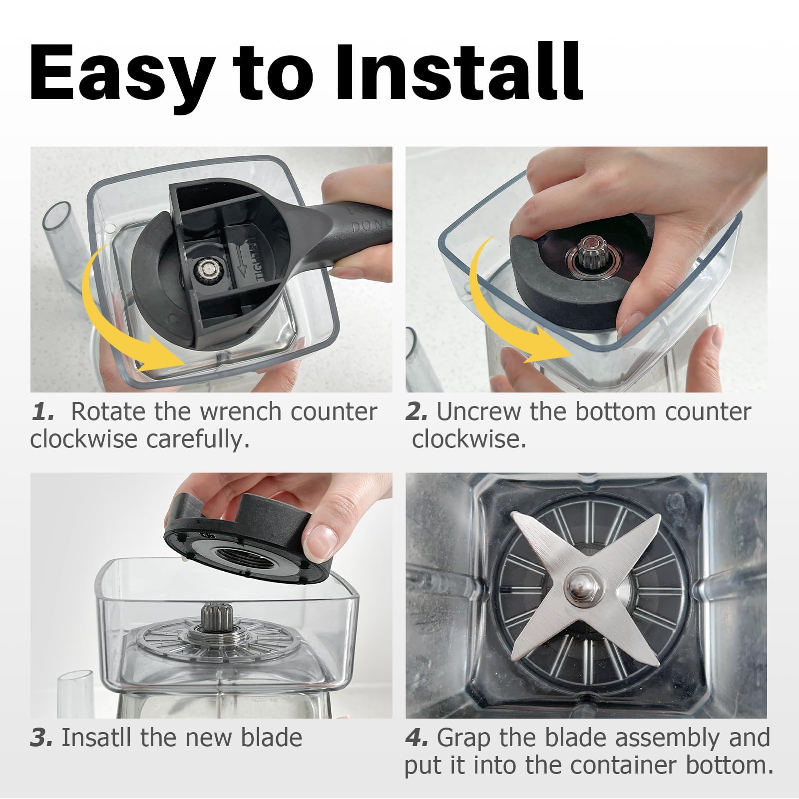 Vitamix Blender Blade Replacement - Compatible with 64oz & 32oz Containers - High Performance Wet Blade for Smoothies, Juices & Food Prep - Durable Stainless Steel Replacement Part for Vitamix Blenders