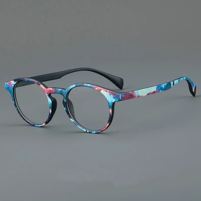 CCspace Unisex Full Rim Round Cat Eye Titanium Eyeglasses Frame - Lightweight & Durable TR90 Material (Model 57059) for Work, Reading & Fashion Accessories
