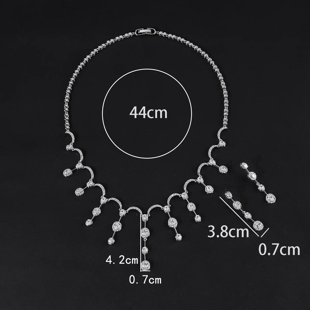 Elegant Cubic Zirconia Earrings and Necklace Jewelry Set for Women - Perfect for Weddings, Parties & Special Occasions | CN10642