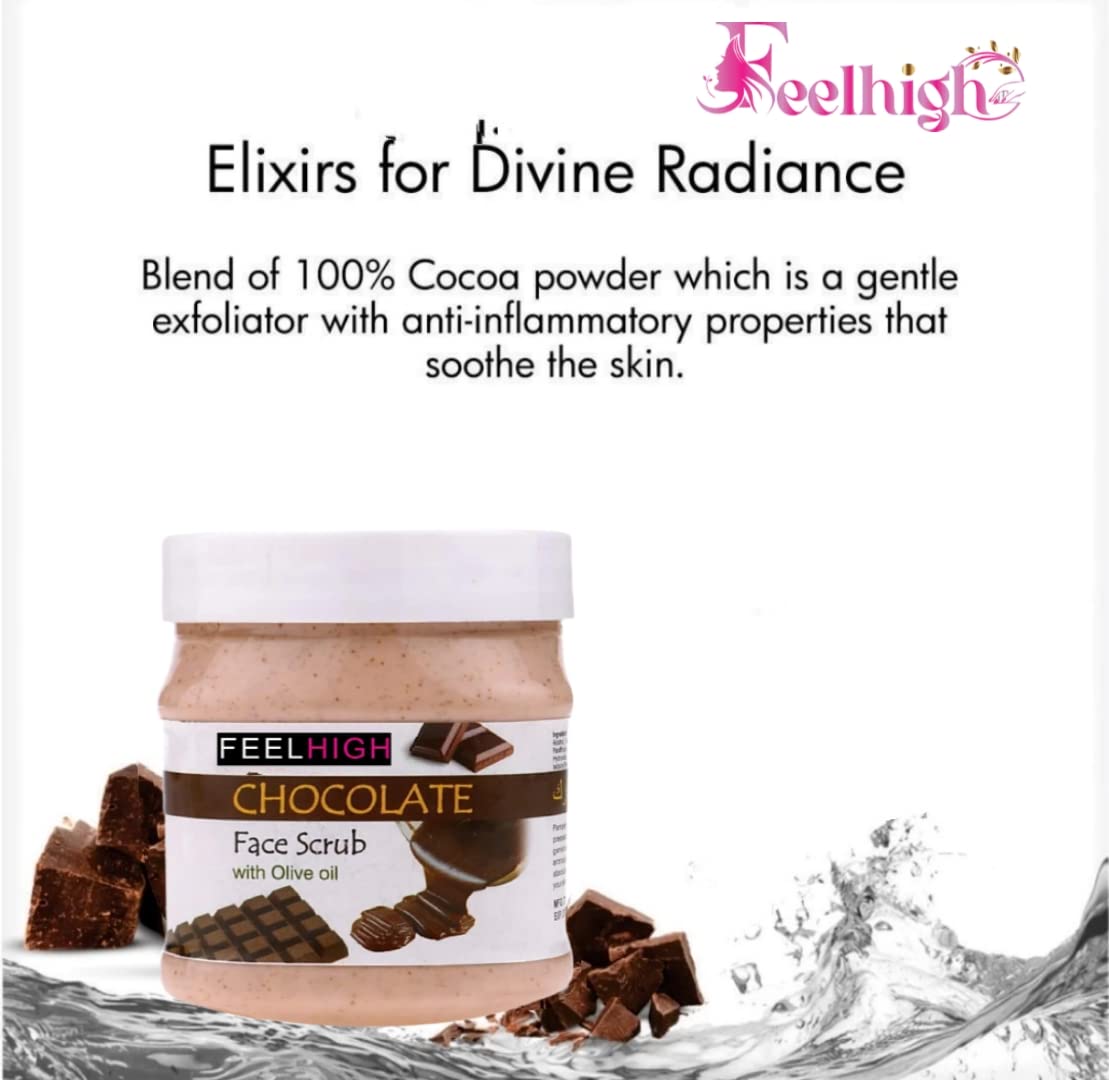 Feelhigh De Tan Tan Removal Scrub with Milk & Honey Extract 500ml + Chocolate Scrub with Olive Oil 500ml - Exfoliating Body Scrub for Men & Women - Brightens Skin & Removes Dead Cells - Perfect for Daily Skincare Routine & Spa Treatments