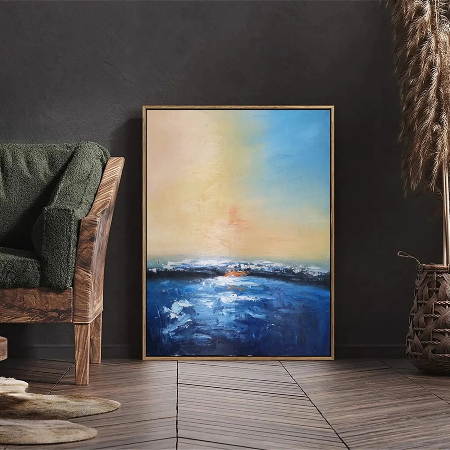 Ocean and Sky Painting #OS 180 - Stunning Seascape Wall Art for Home & Office Decor - Perfect for Living Room, Bedroom or Beach House