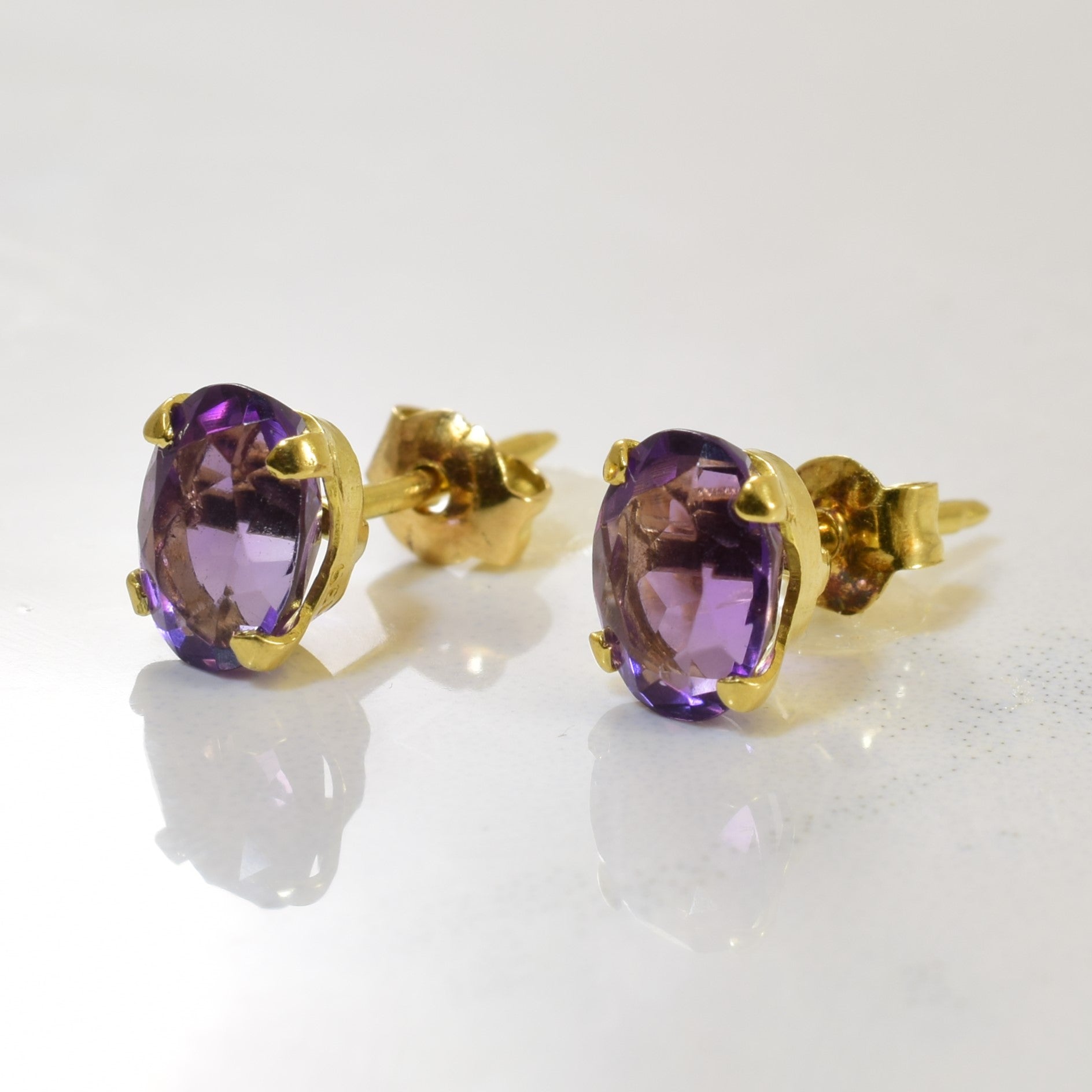 Amethyst Stud Earrings for Women | 1.30ctw Genuine Purple Gemstone Earrings | Perfect for Everyday Wear, Gifts & Special Occasions
