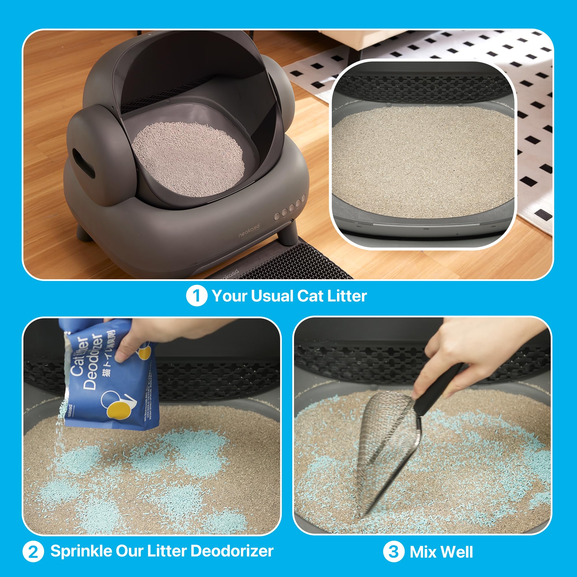 Premium Cat Litter Deodorizer Granules - Strong Odor Eliminator for Litter Box | Long-Lasting Freshness for Home & Multi-Cat Households | Ideal for Small Spaces & Pet Owners