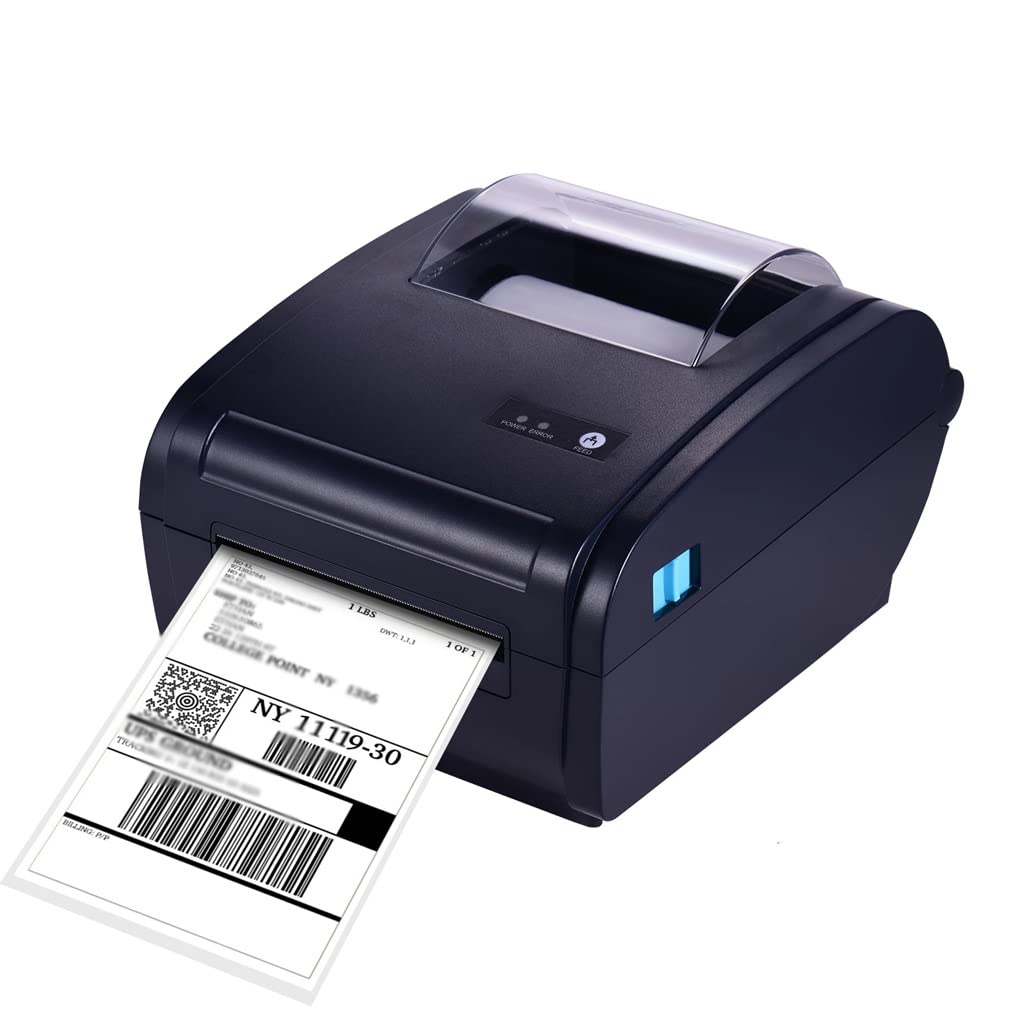 4x6 Thermal Label Printer for Shipping Packages - 160mm/s High-Speed USB & Bluetooth Label Maker with 110mm Max Paper Width - Perfect for E-commerce, Logistics & Small Business Shipping Labels